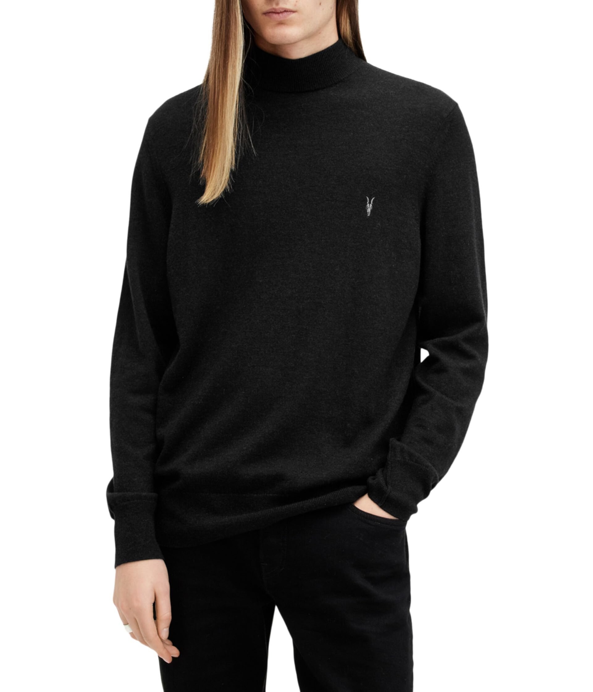 Худик Kilburn Mock Neck из шерсти и переработанного полиамида с длинными рукавами AllSaints