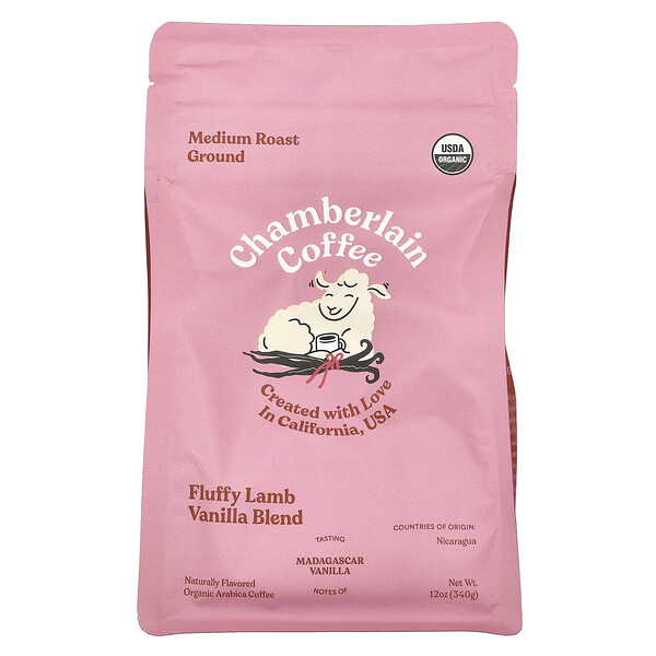 Молотый кофе Fluffy Lamb Ванильный Бленд, Средняя Обжарка, 340 г, Органический Chamberlain Coffee