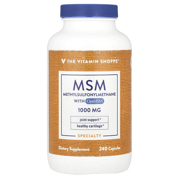 MSM с OptiMSM®, 1000 мг, поддержка суставов, 240 капсул The Vitamin Shoppe