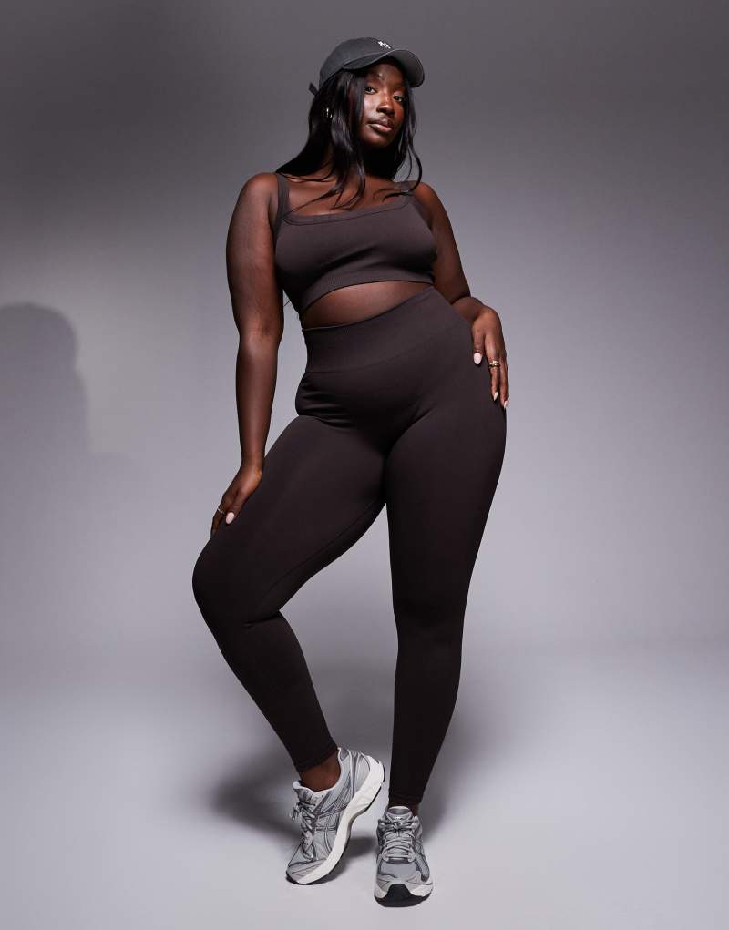 ASOS 4505 Curve sculpting seamless high rise gym leggings in ganache Asos 4505