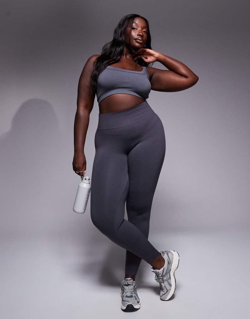 ASOS 4505 Curve sculpting seamless high waist gym legging in dark gray Asos 4505