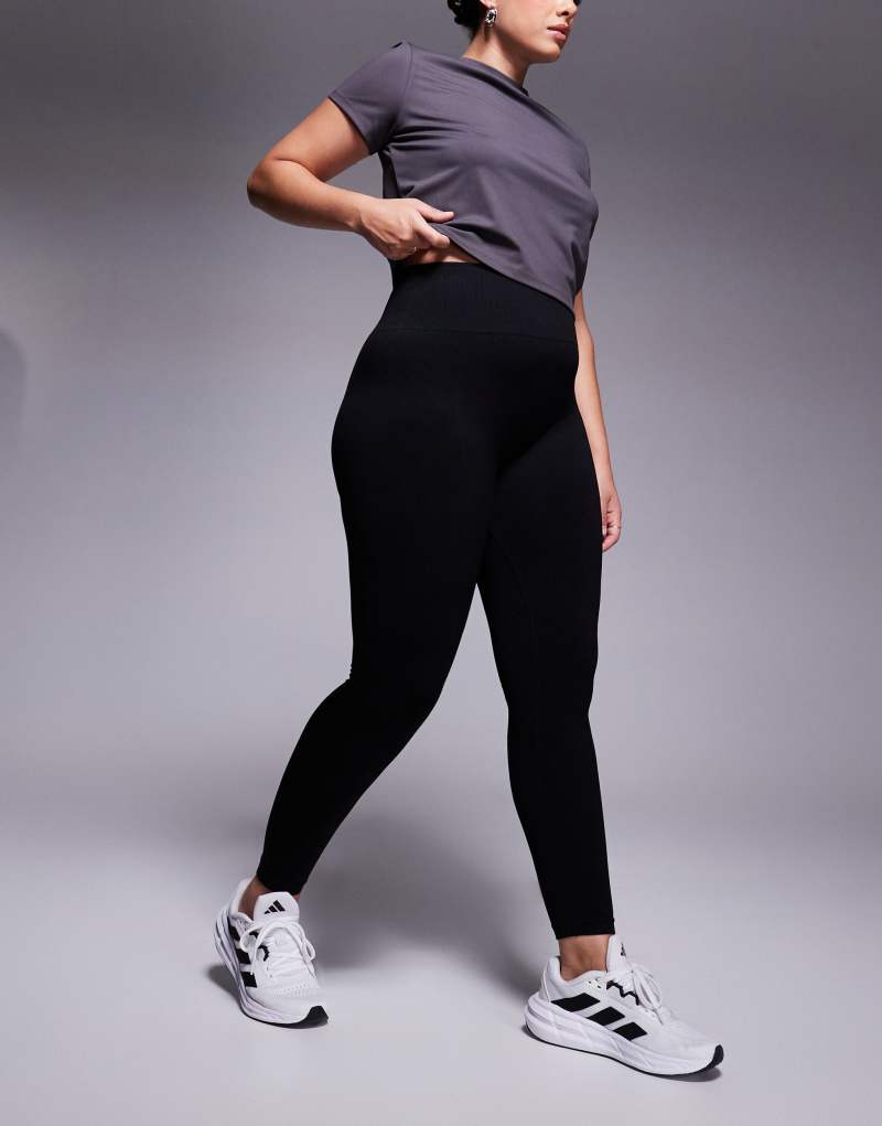 ASOS 4505 Curve seamless high waist gym leggings in black Asos 4505