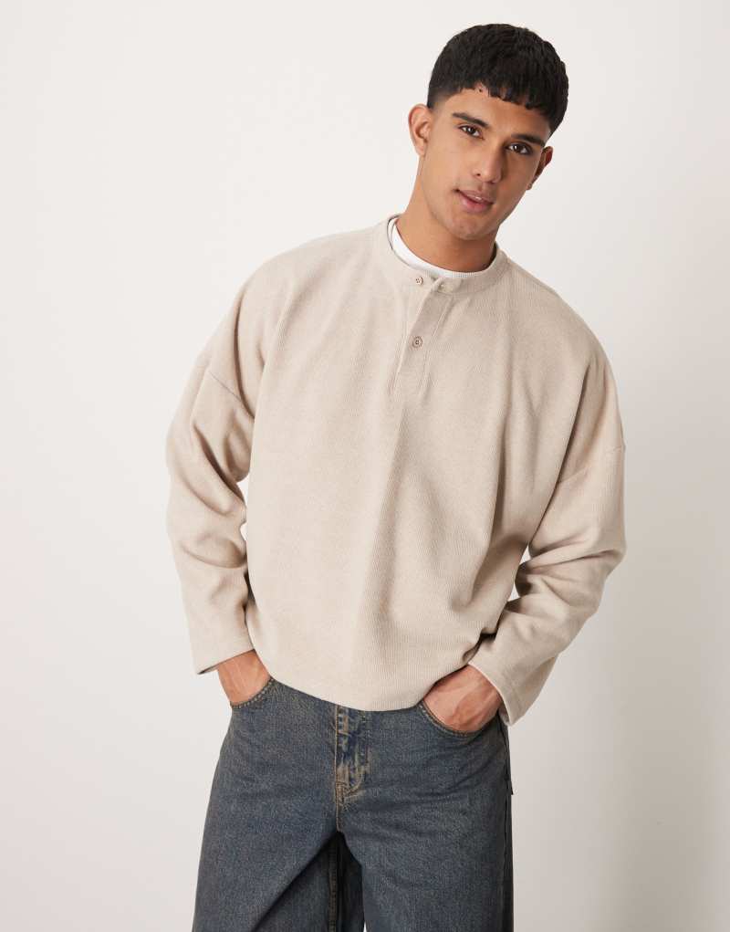 Супер oversized кардиган ASOS DESIGN с частичной застежкой и круглым вырезом Asos Design