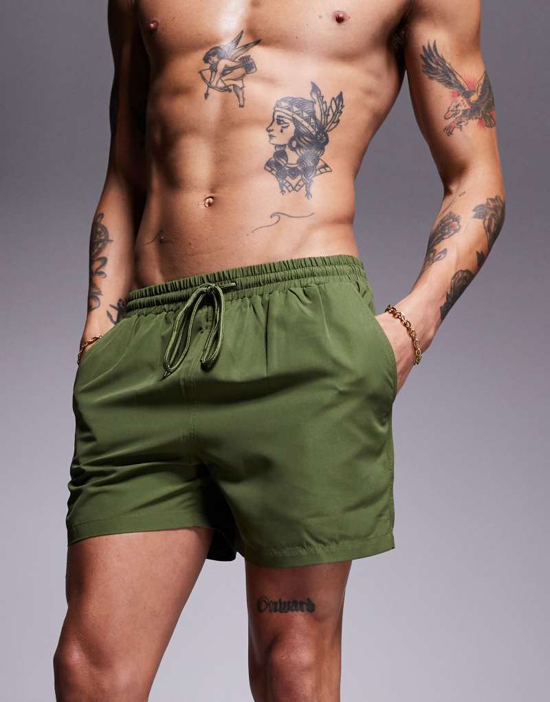 South Beach swim shorts in olive South Beach