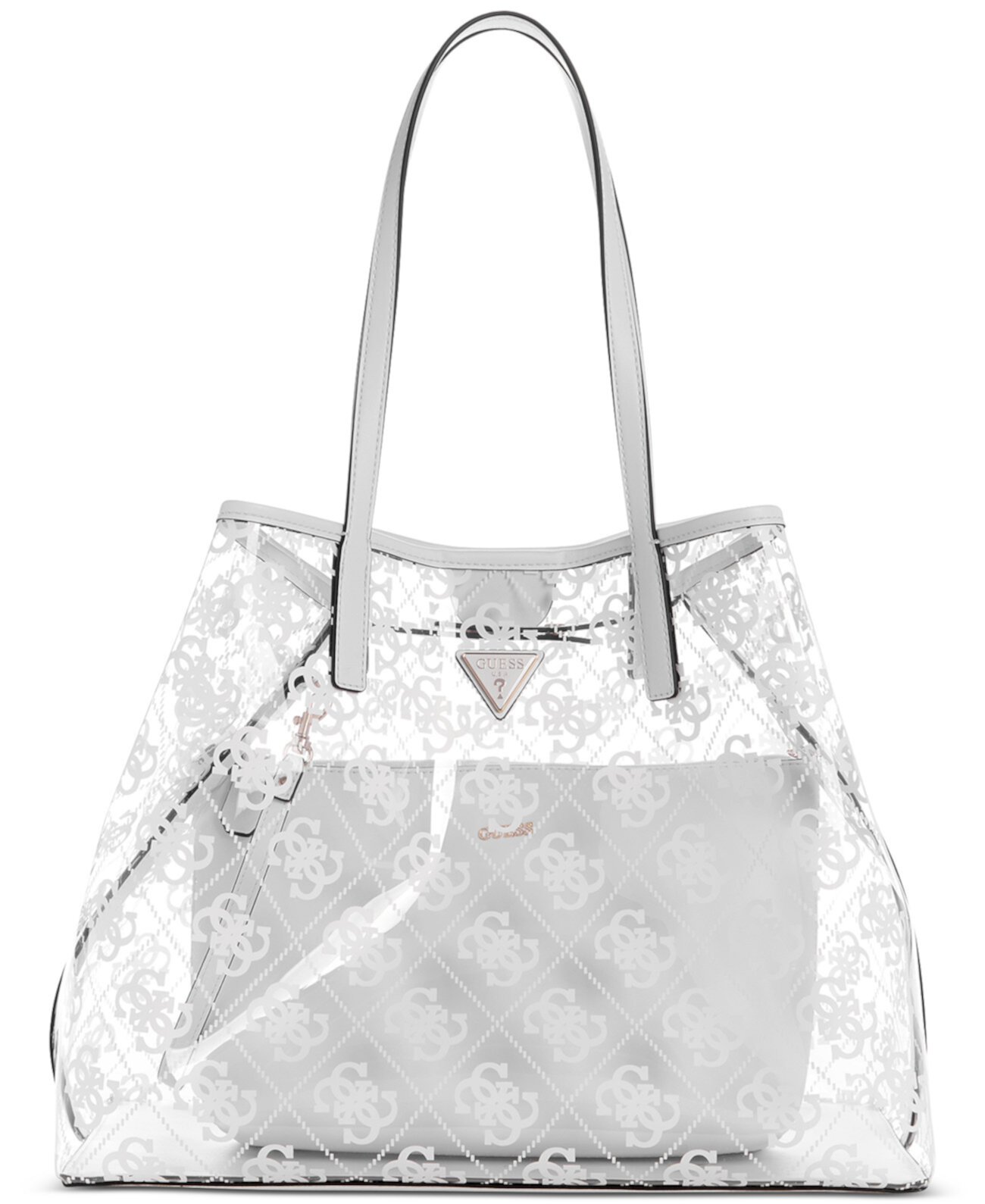 Большая прозрачная сумка с съемным карманом, 39 см x 31 см x 18 см Guess