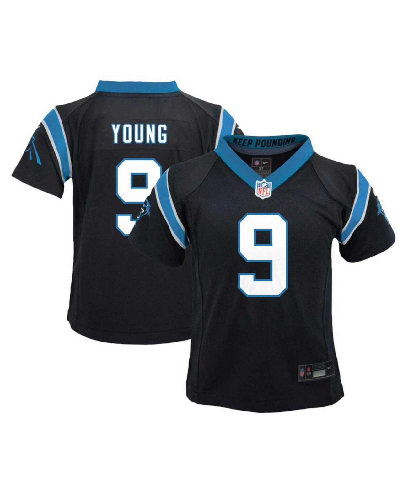 Детская игра футболка Bryce Young черного цвета Carolina Panthers, Nike Nike