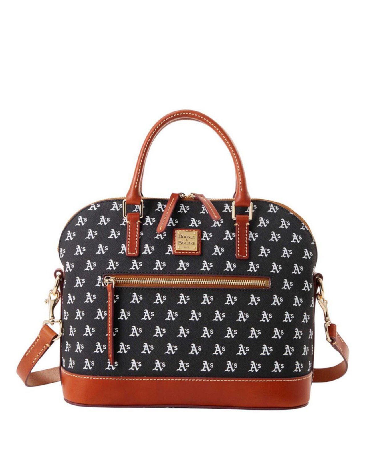 Сумка-сатчел Athletics с молнией, 11,5'' x 5,25'' x 9,25'', много карманов Dooney & Bourke