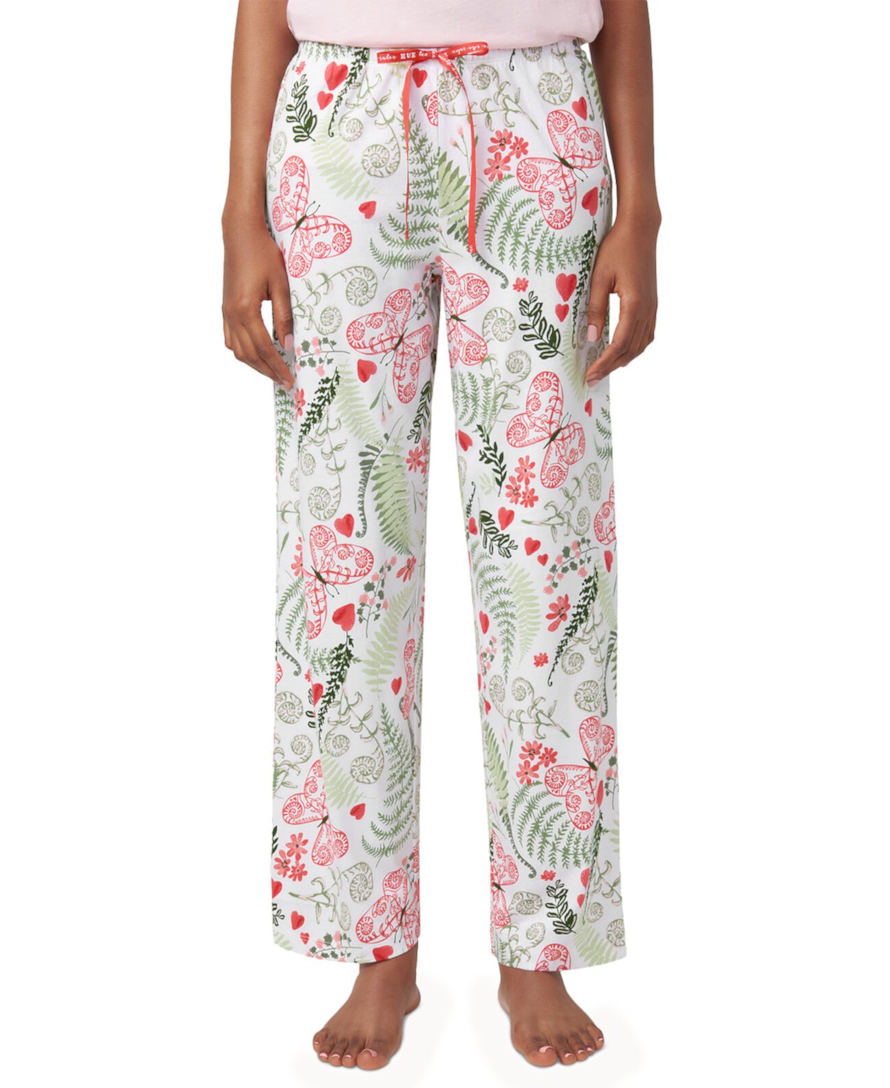 Women's Butterferns Printed Drawstring Pajama Pants HUE