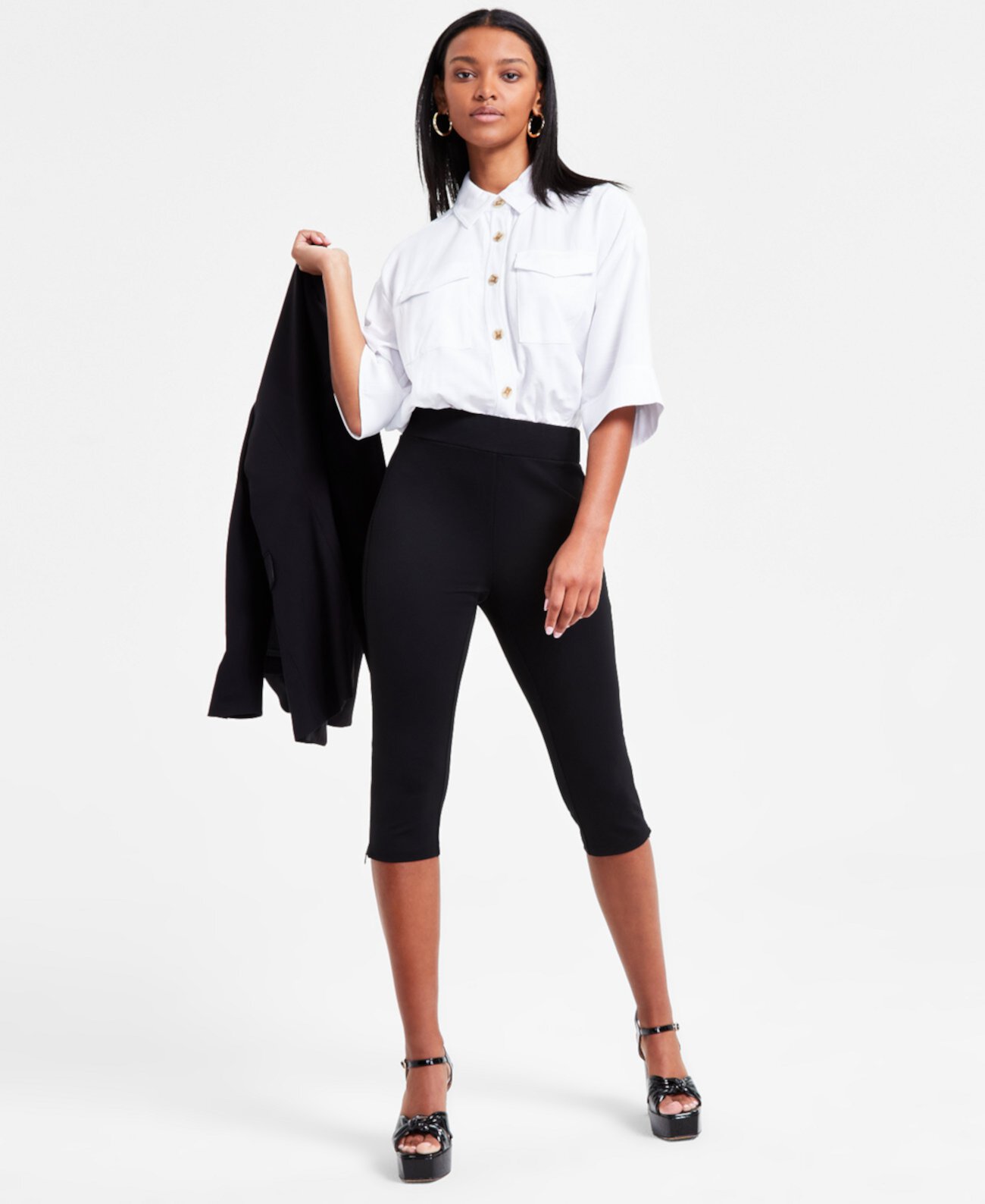 Women's Ponté-Knit Side-Zip Capri Pants, Exclusively at Macy's Bar III