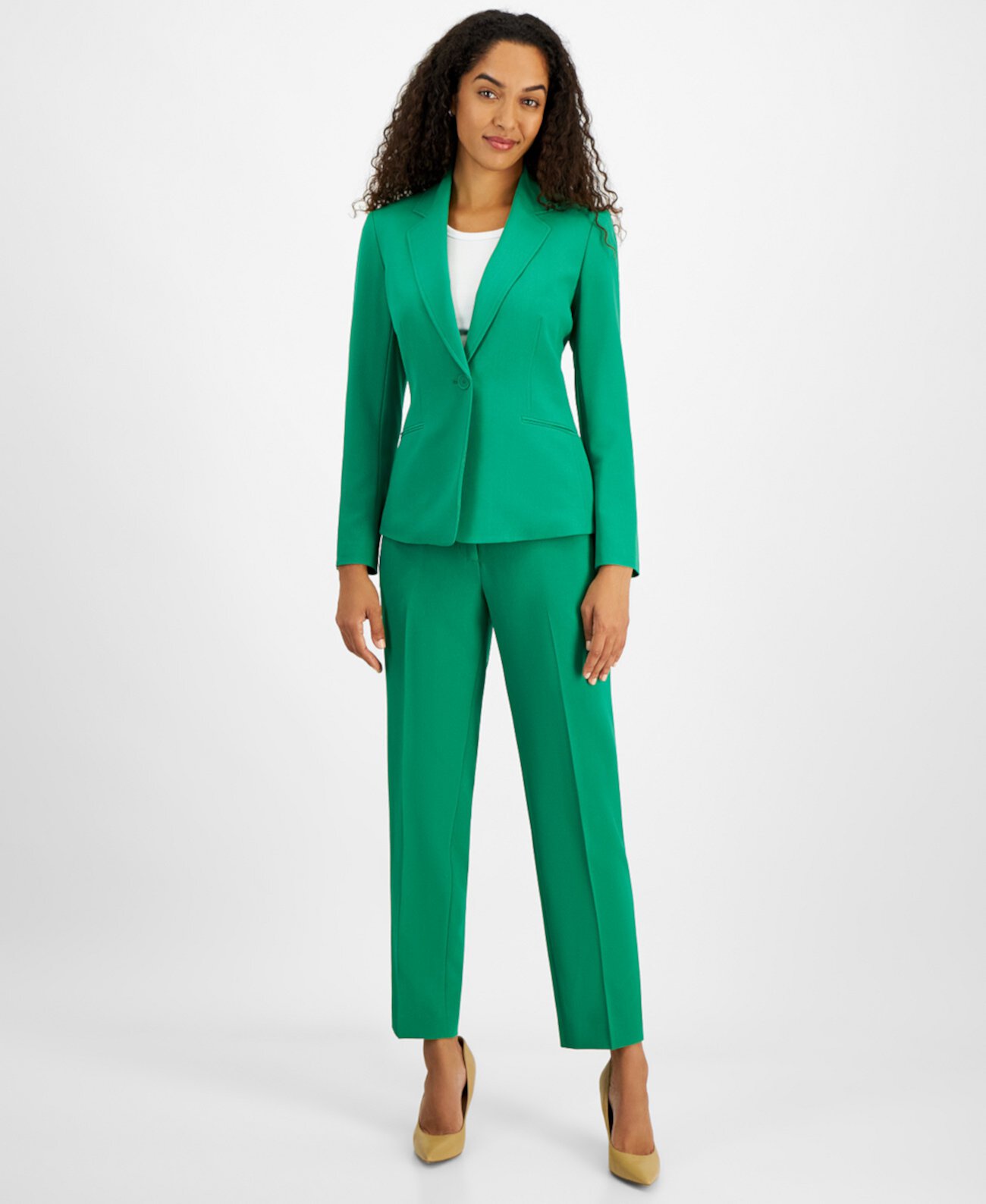 Women's One-Button Straight-Leg Pantsuit Le Suit