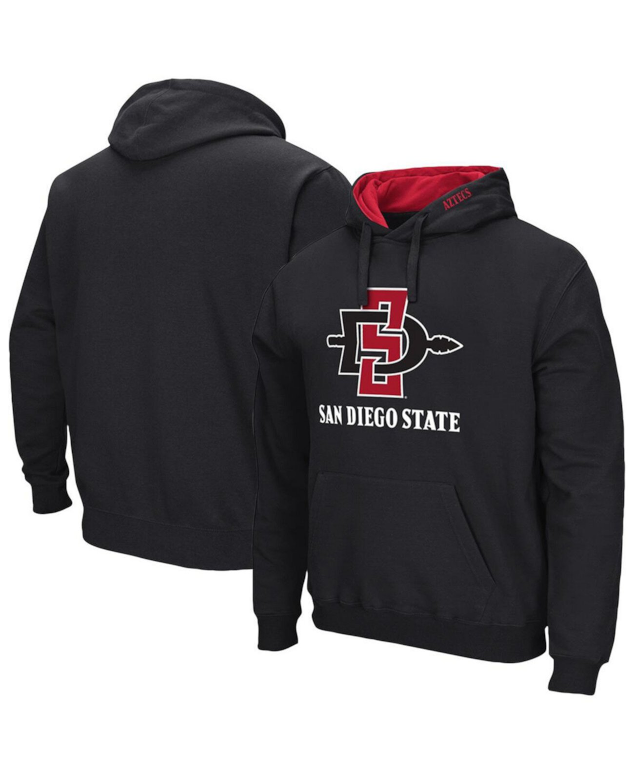 Men's Black San Diego State Aztecs Arch Logo 3.0 Pullover Hoodie Colosseum