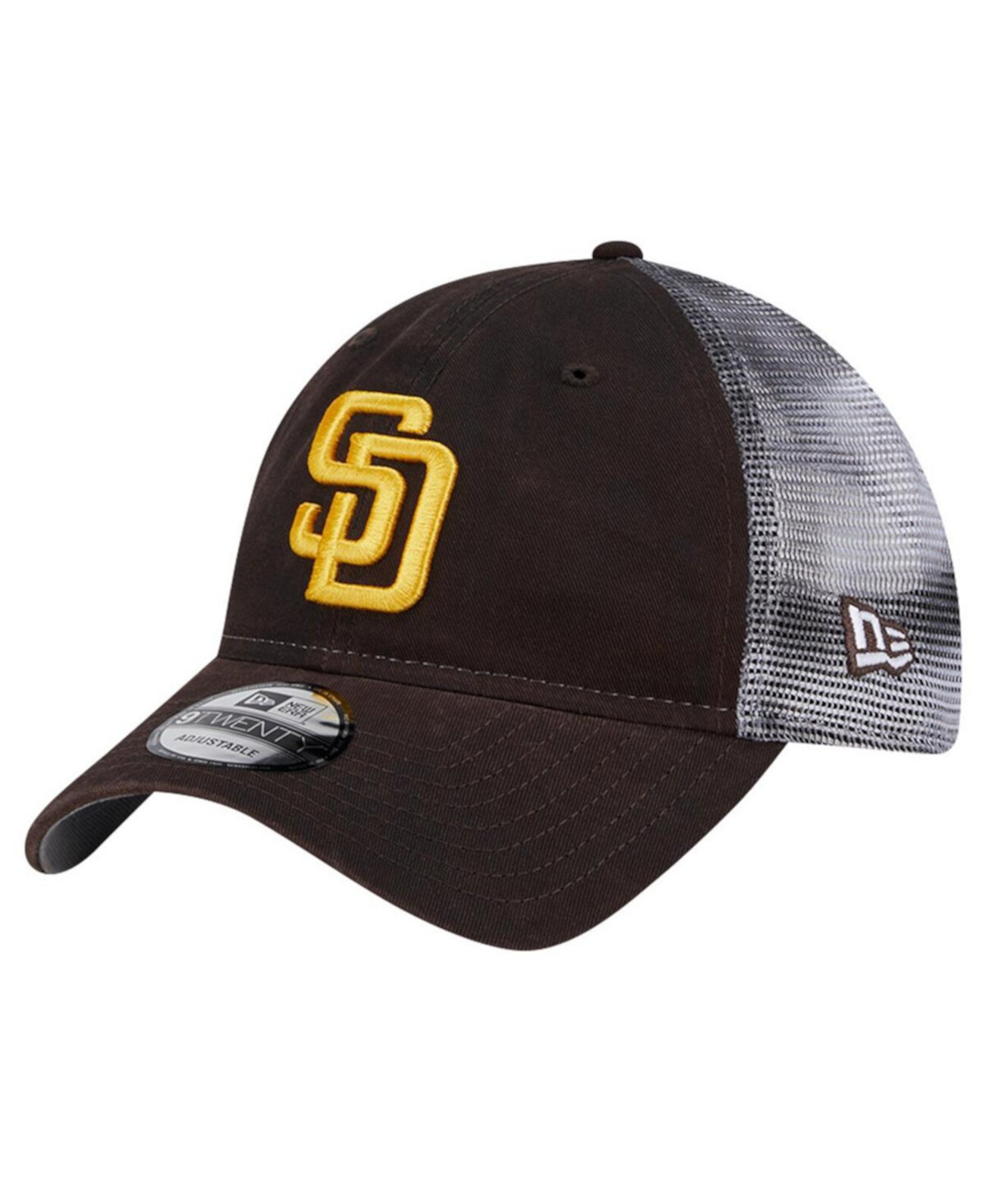 Мужская регулируемая кепка San Diego Padres Team Slick Trucker 9TWENTY коричневая, 100% хлопок New Era