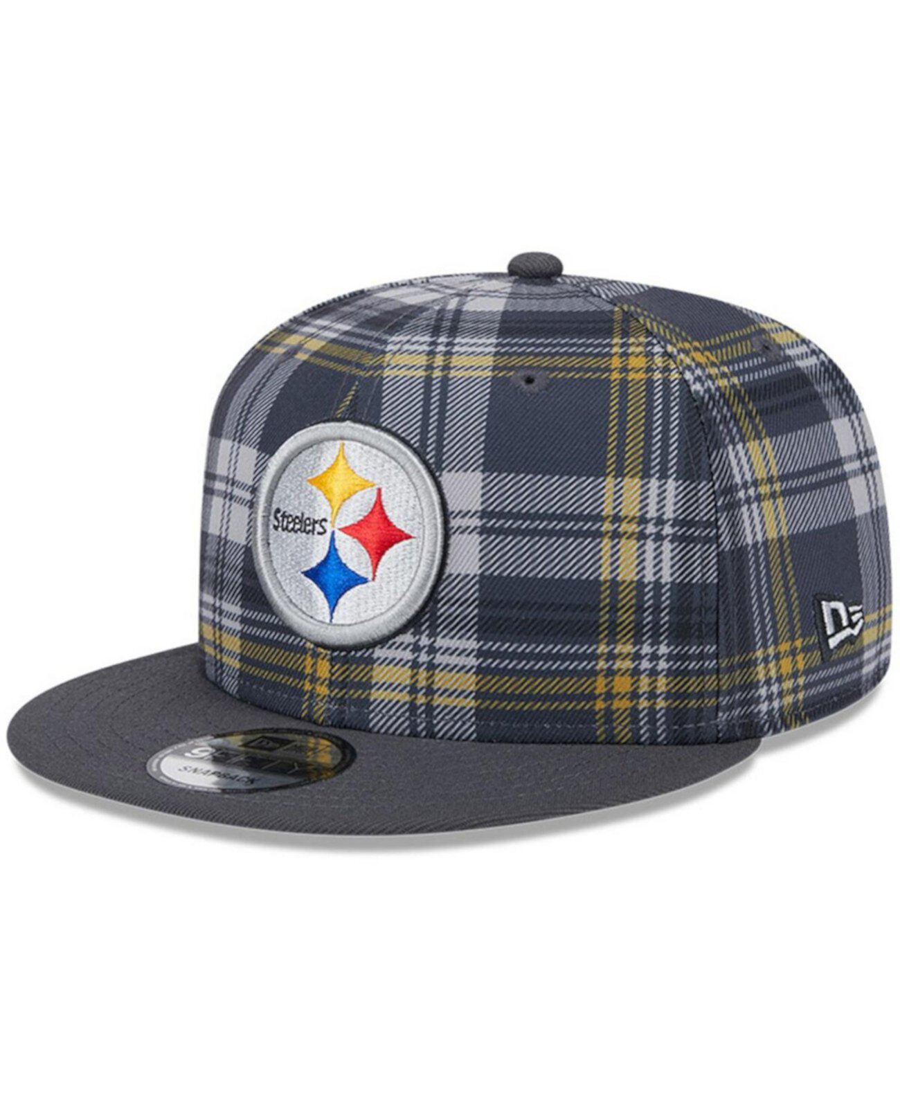 Серая кепка 9FIFTY Snapback Pittsburgh Steelers 2024 с вышивкой и высоким верхом New Era