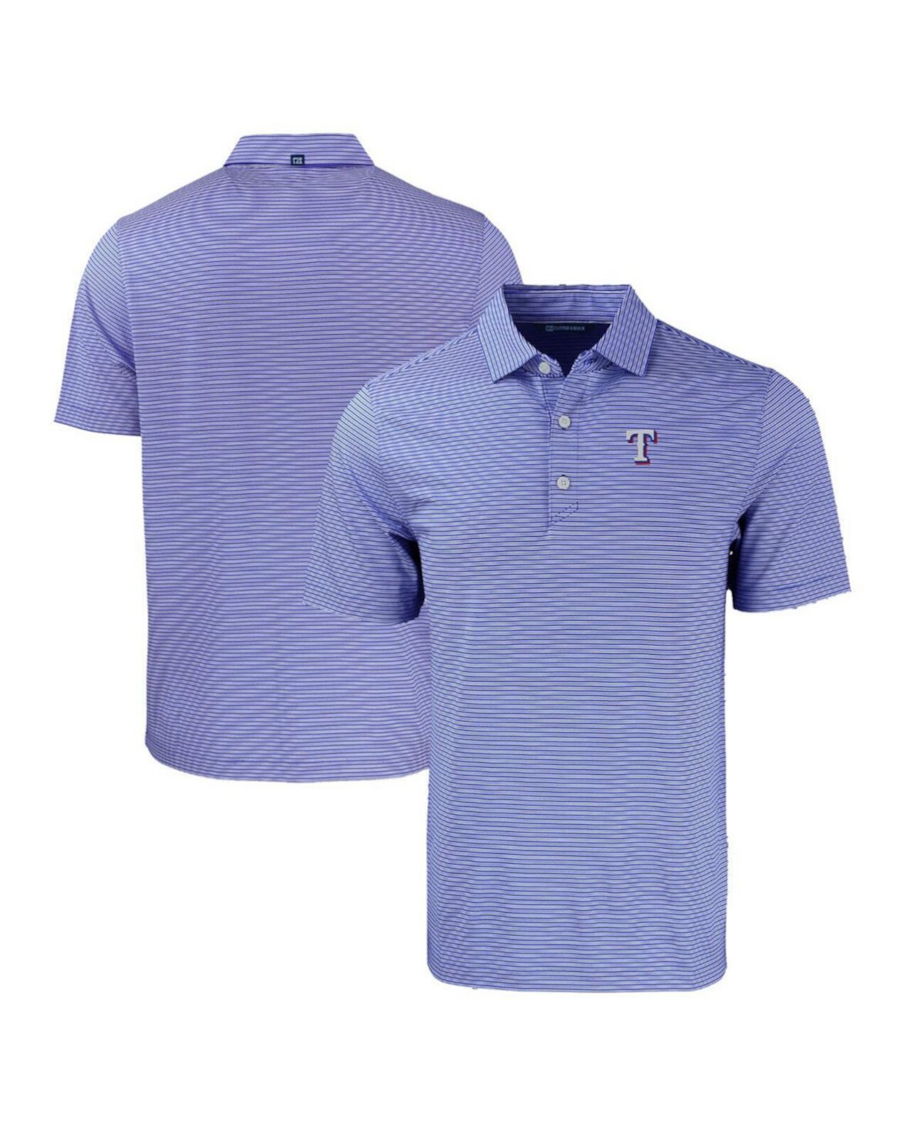 Men's Royal Texas Rangers Forge Eco Double Stripe Stretch Polo Cutter & Buck