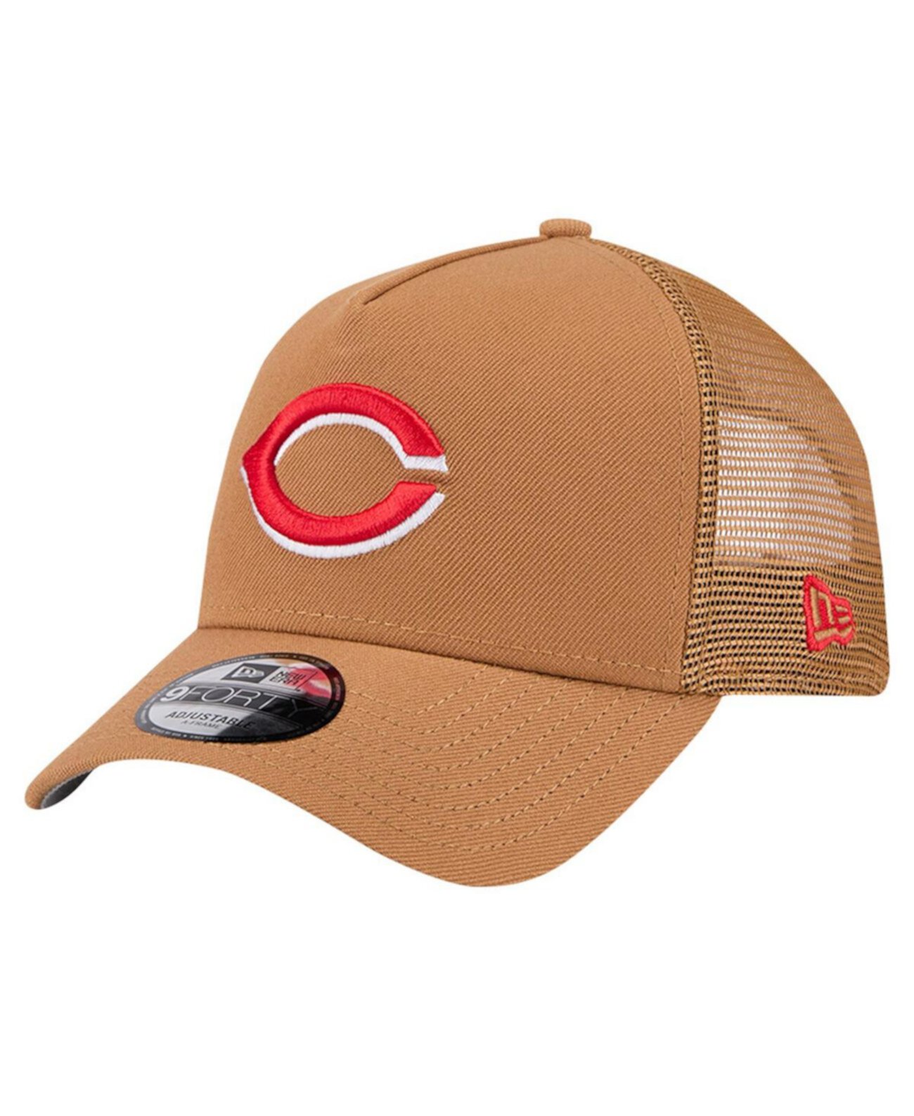 Мужская коричневая кепка Cincinnati Reds A-Frame Trucker 9FORTY, регулируемый размер New Era