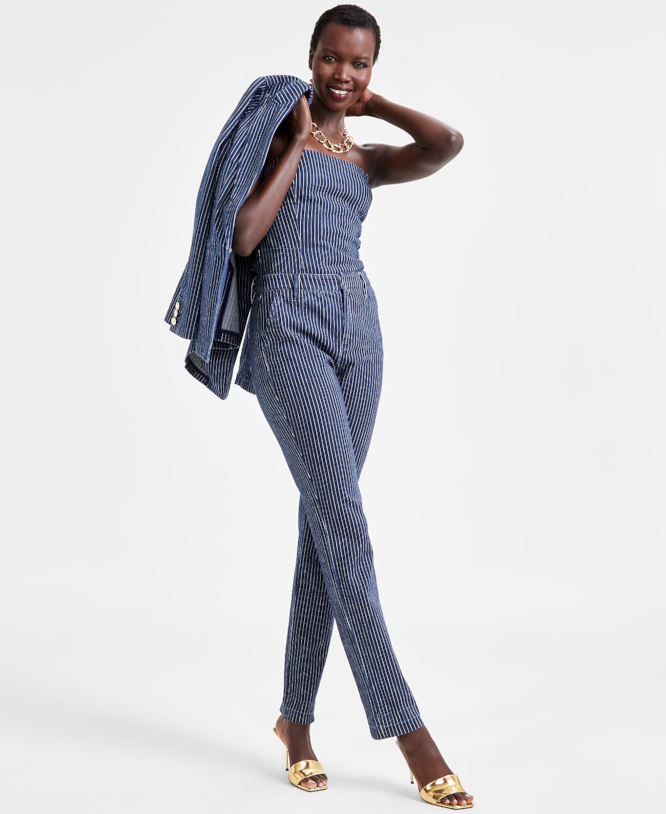 Women's Pinstripe Straight-Leg Jeans, Exclusively at Macy's I.N.C. International Concepts