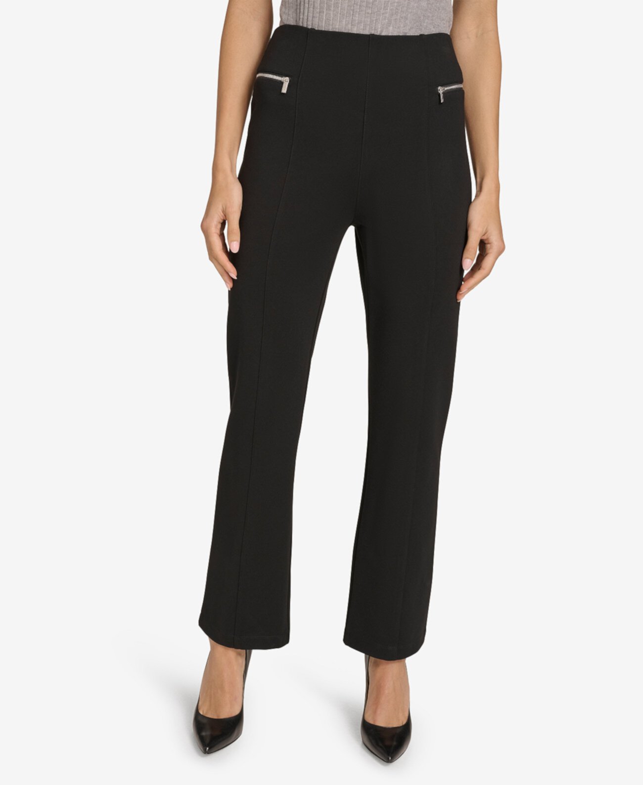 Women's Straight-Leg Ponte Ankle Pants Calvin Klein