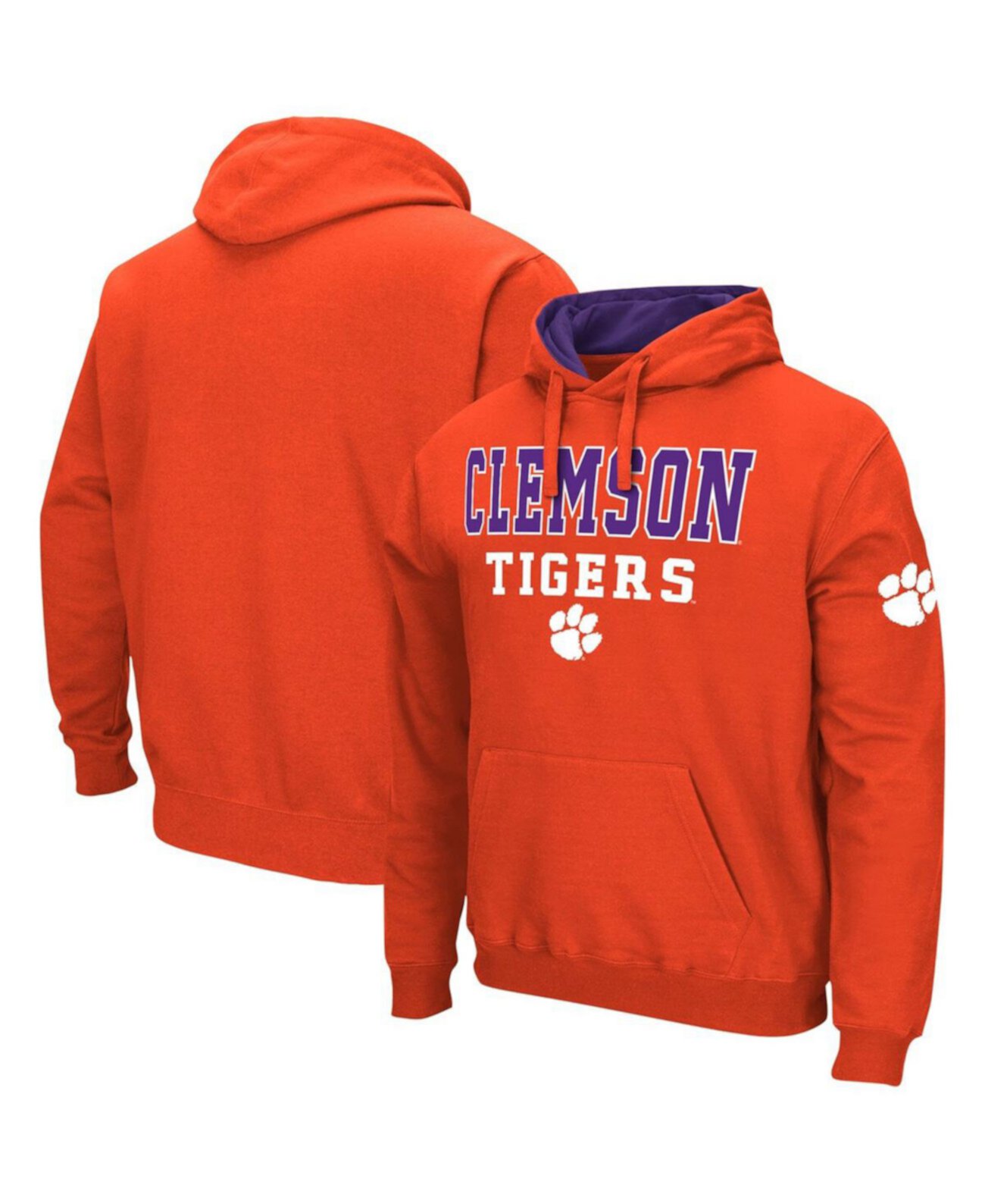 Men's Orange Clemson Tigers Sunrise Pullover Hoodie Colosseum