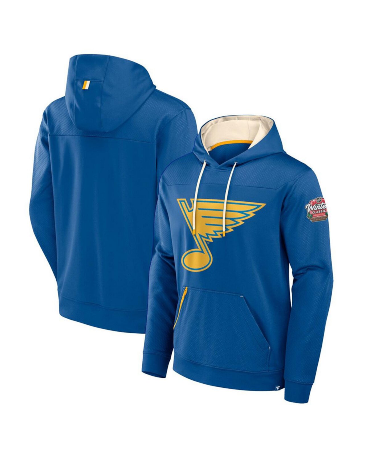 Men's Blue St. Louis Blues 2025 NHL Winter Classic Defender Poly Fleece Pullover Hoodie Fanatics