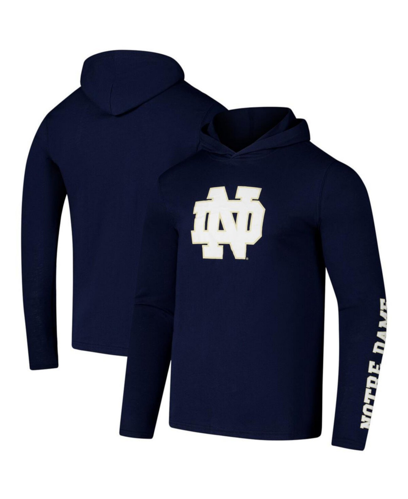 Худи с длинным рукавом Men's Navy Notre Dame Fighting Irish из активного blend с логотипом Colosseum