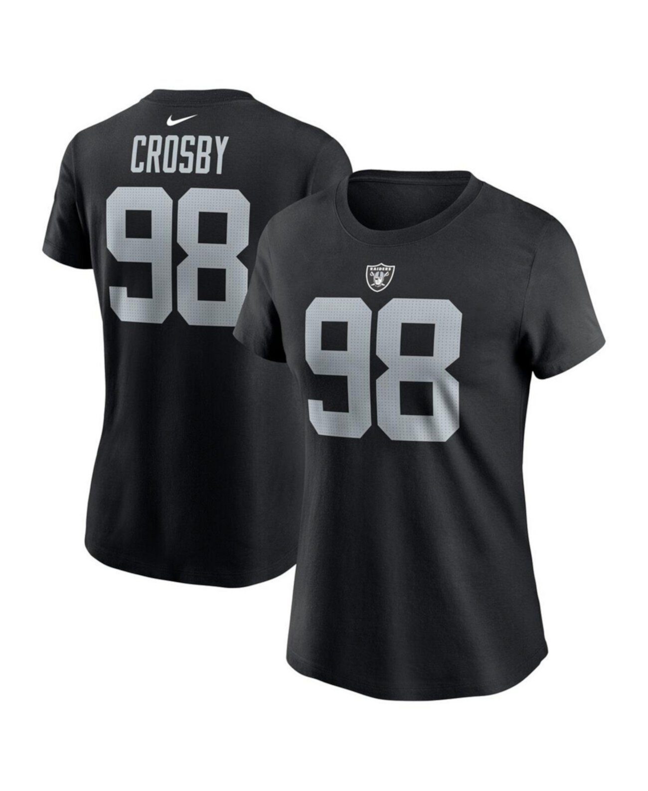 Women's Maxx Crosby Black Las Vegas Raiders Player Name Number T-Shirt Nike