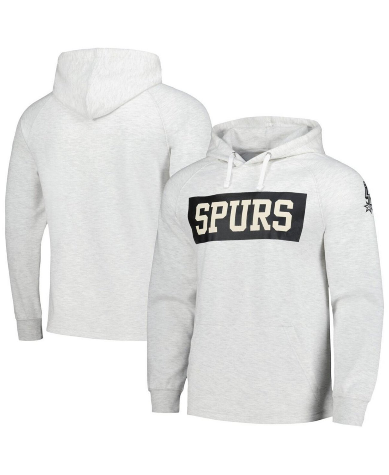 Men's Ash San Antonio Spurs Softhand Raglan Tri-Blend Pullover Hoodie Fanatics