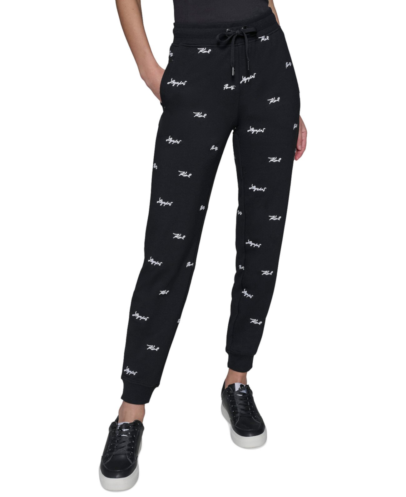 Women's Mini Script Karl Logo-Print Joggers Karl Lagerfeld Paris