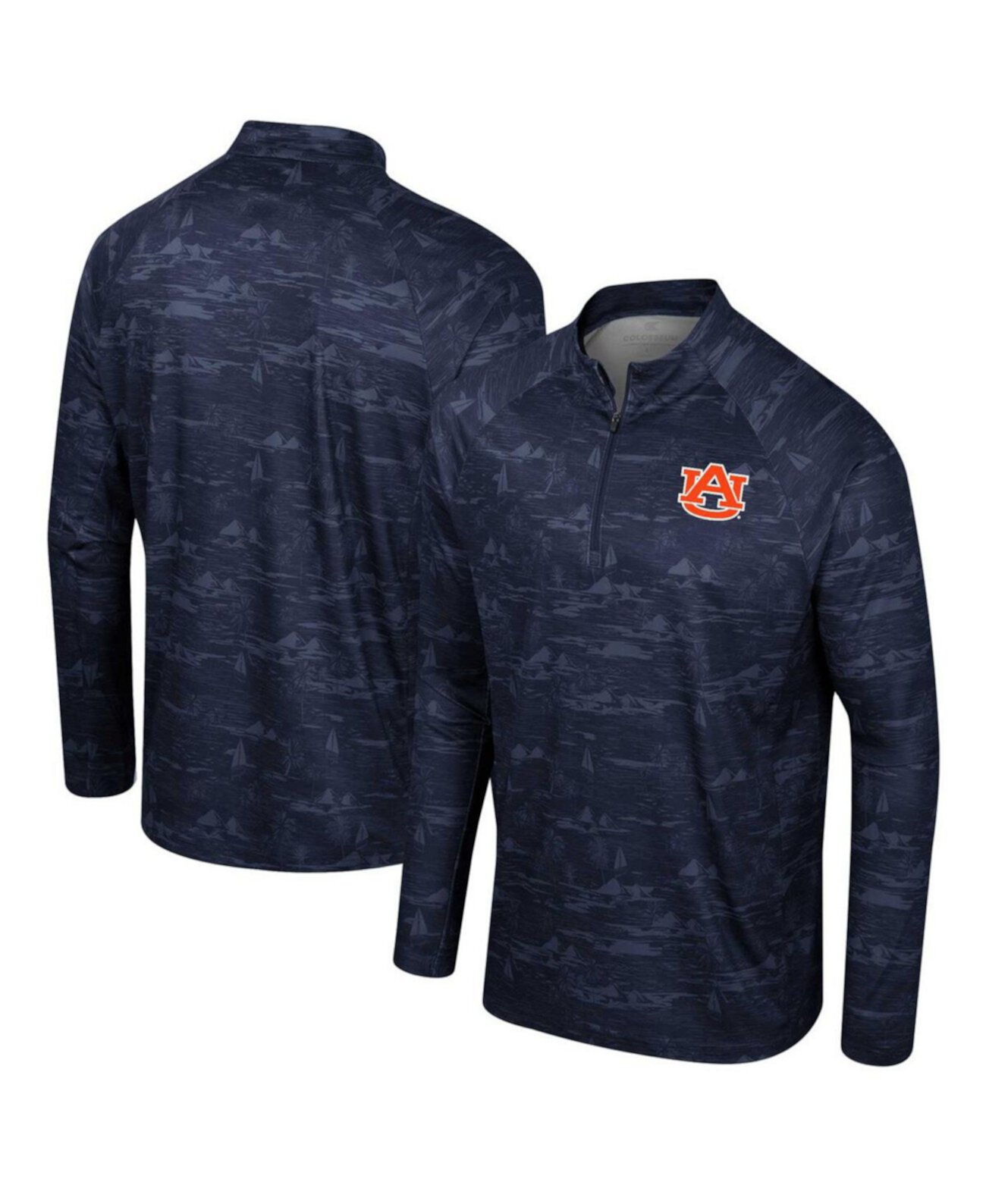 Men's Navy Auburn Tigers Carson Raglan Quarter-Zip Jacket Colosseum