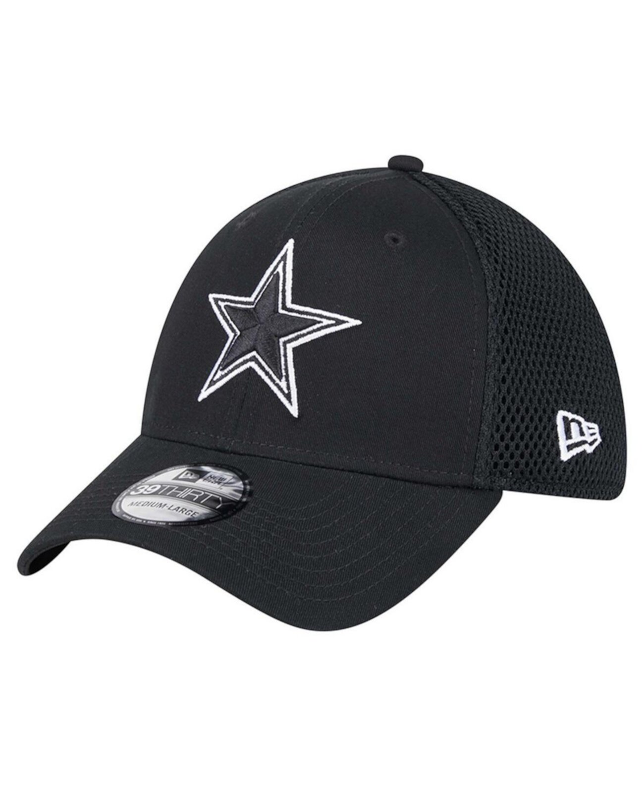 Черная кепка Flex 39THIRTY Dallas Cowboys Main B-Dub с вышивкой и сетчатыми панелями New Era