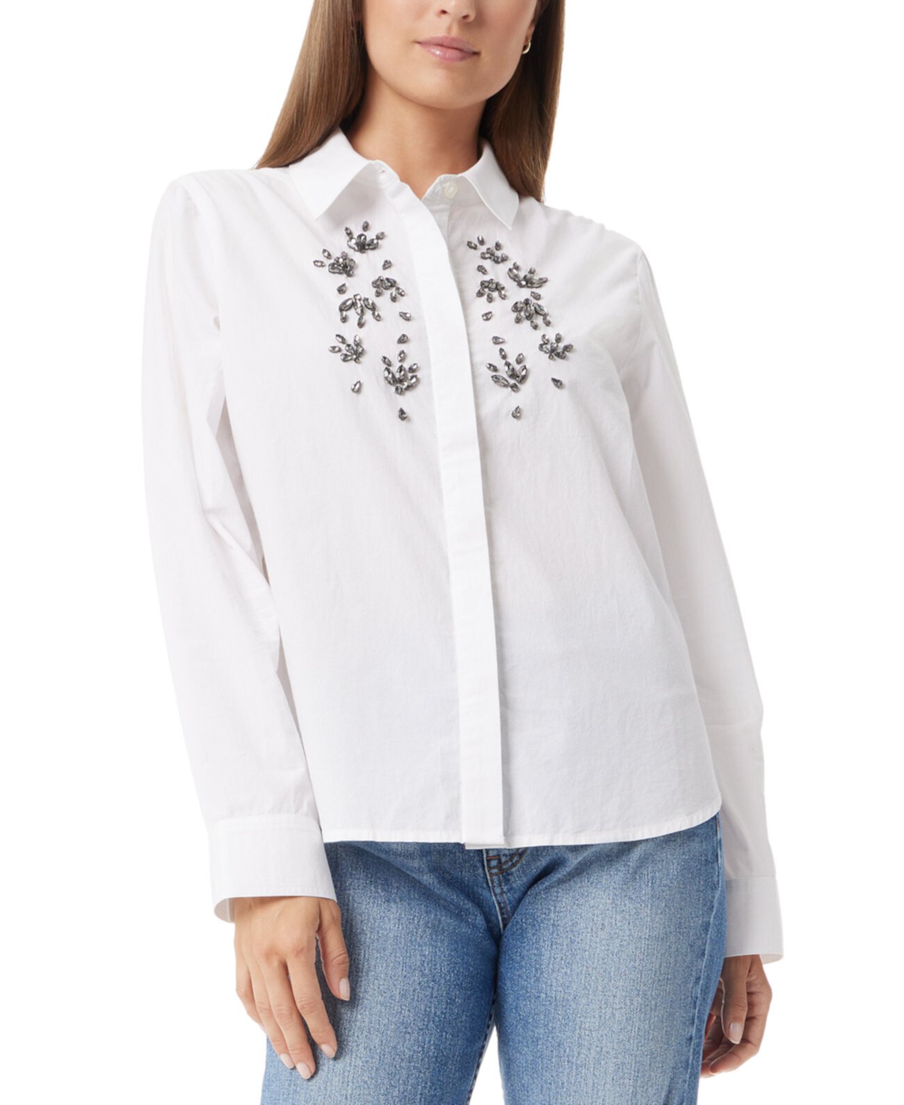 Women's Astrid Cotton Oversized Embellished Shirt Sam Edelman