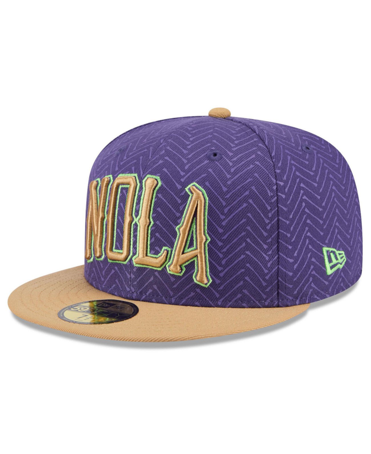 Мужская фиолетовая бейсболка 2024/25 City Edition 59FIFTY New Orleans Pelicans, плоский козырек New Era