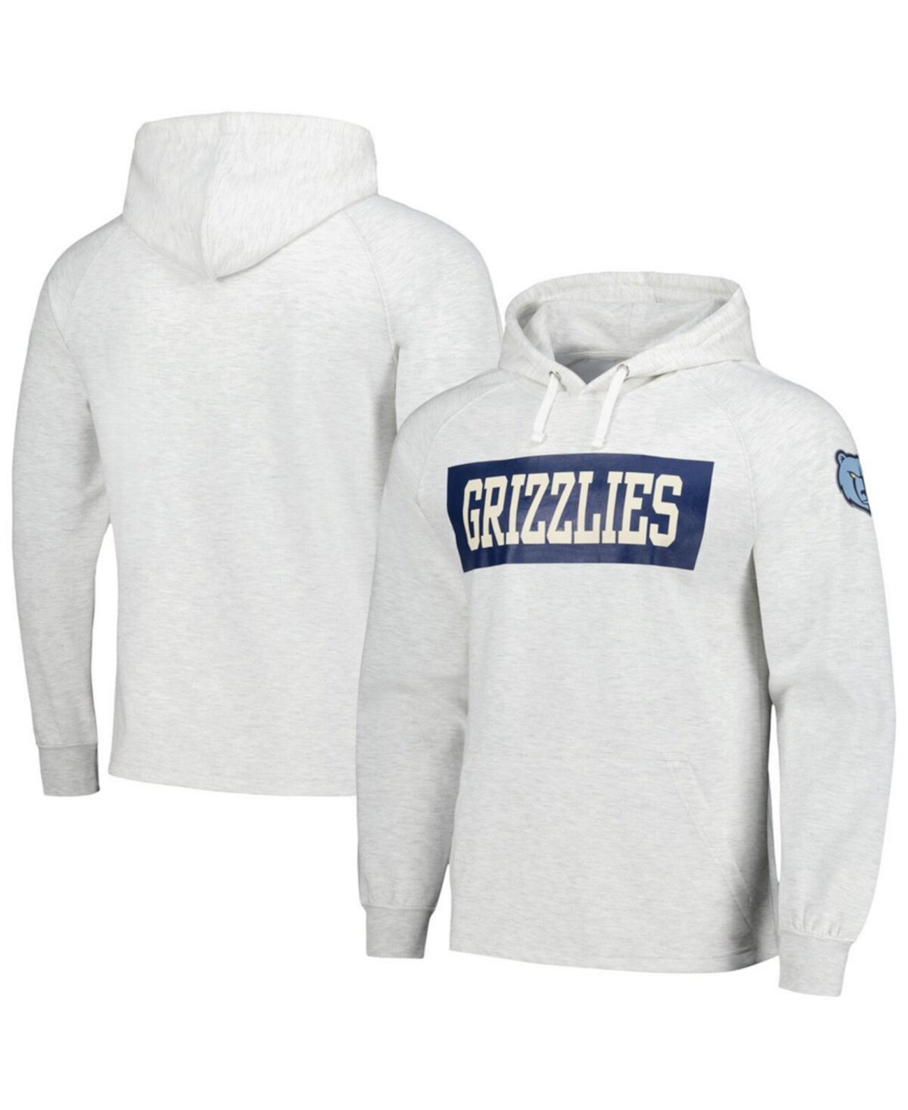 Men's Ash Memphis Grizzlies Softhand Raglan Tri-Blend Pullover Hoodie Fanatics