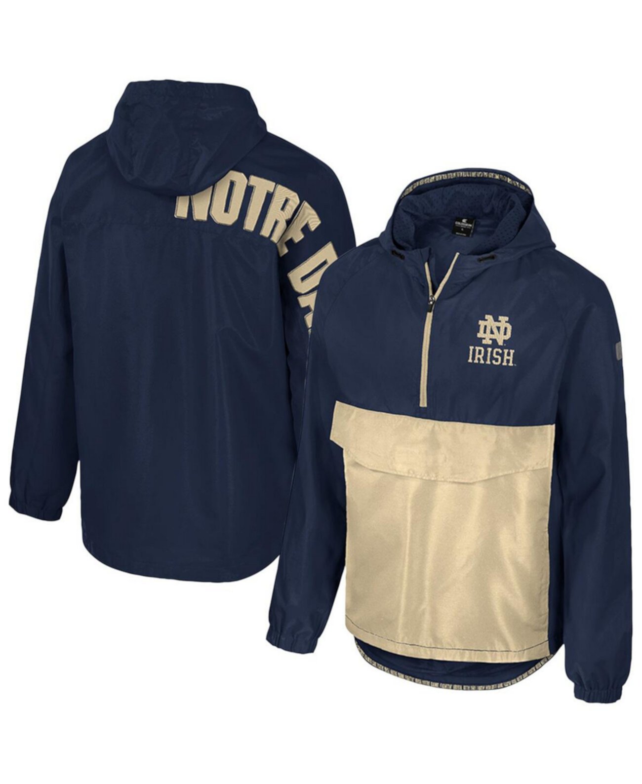 Men's Navy Notre Dame Fighting Irish Reloaded Anorak Half-Zip Jacket Colosseum