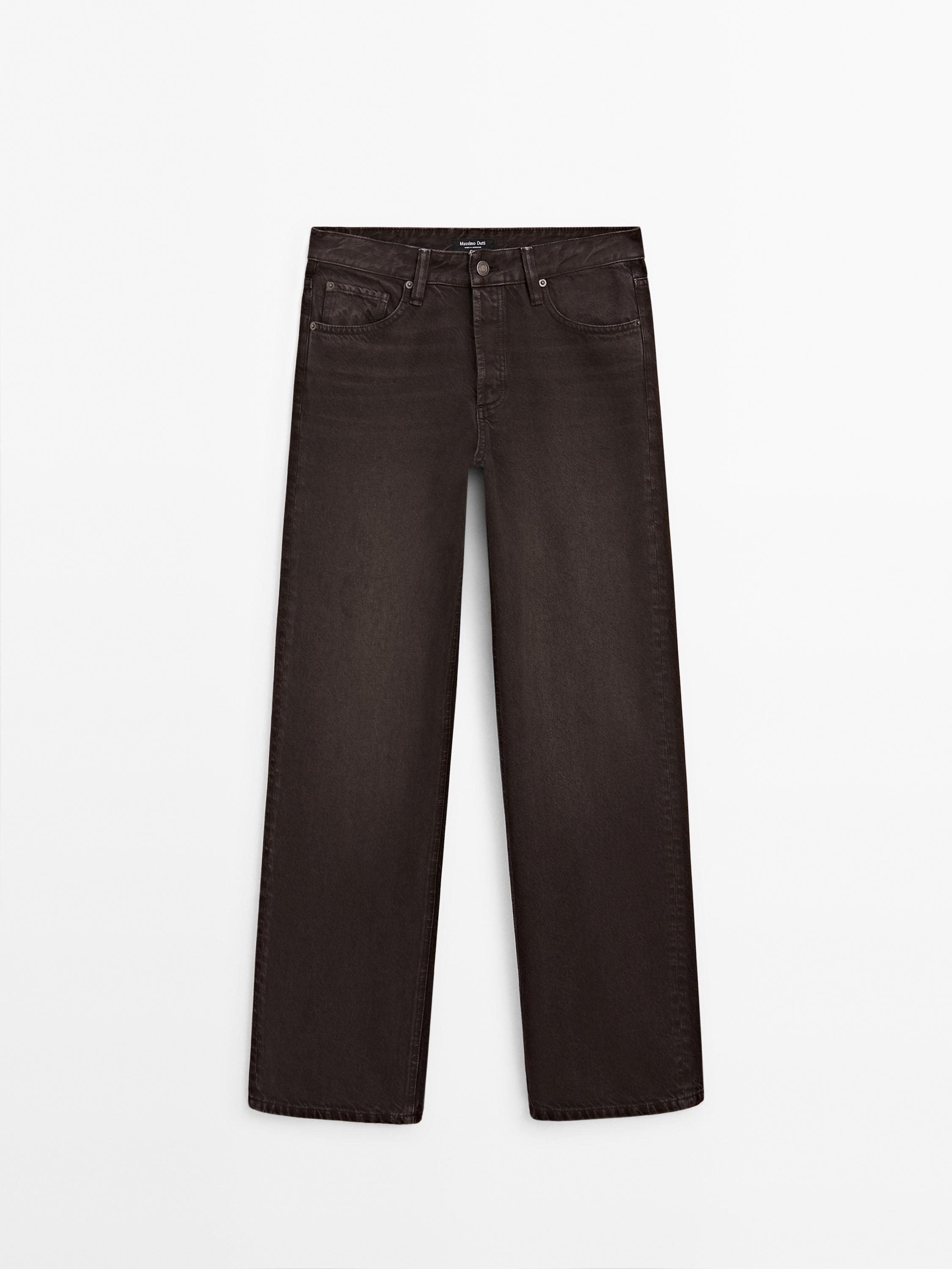 Mid-waist wide-leg jeans Massimo Dutti