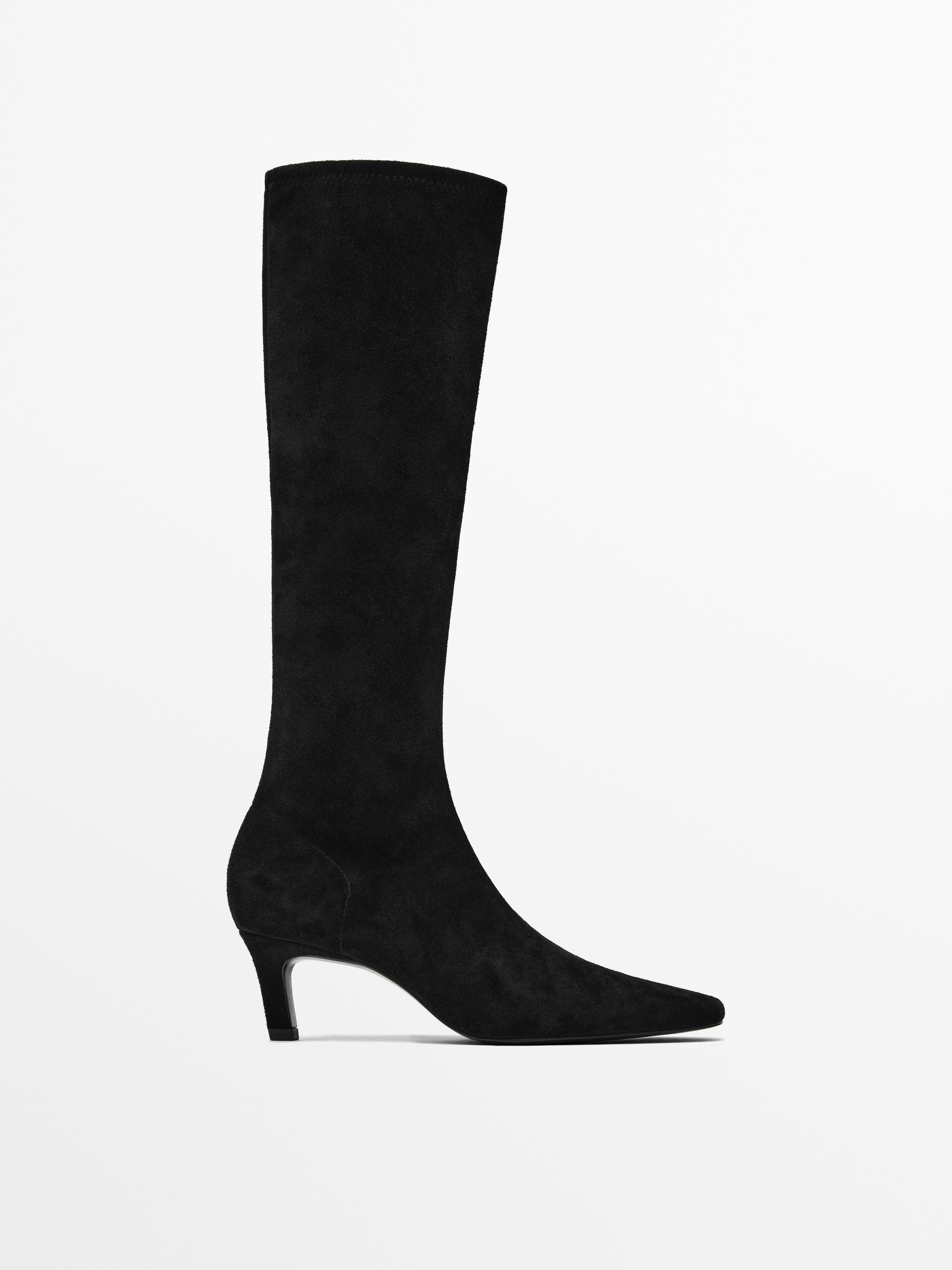 Stretch high-heel boots Massimo Dutti