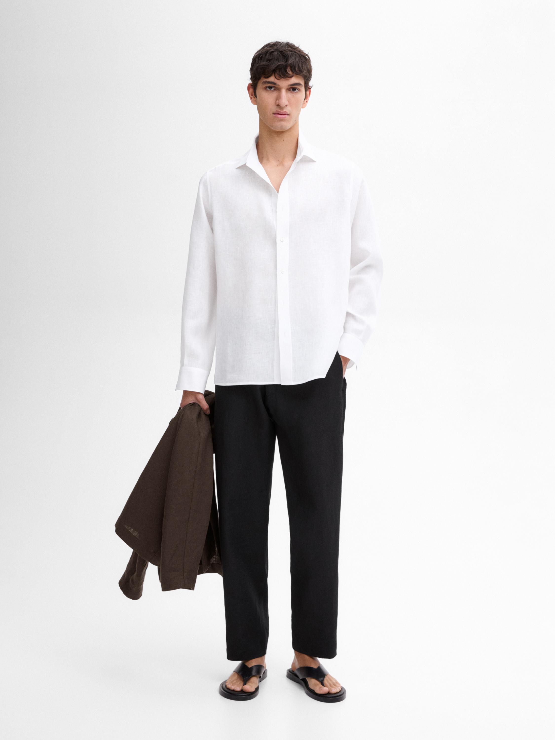 Flowing 100% linen shirt Massimo Dutti