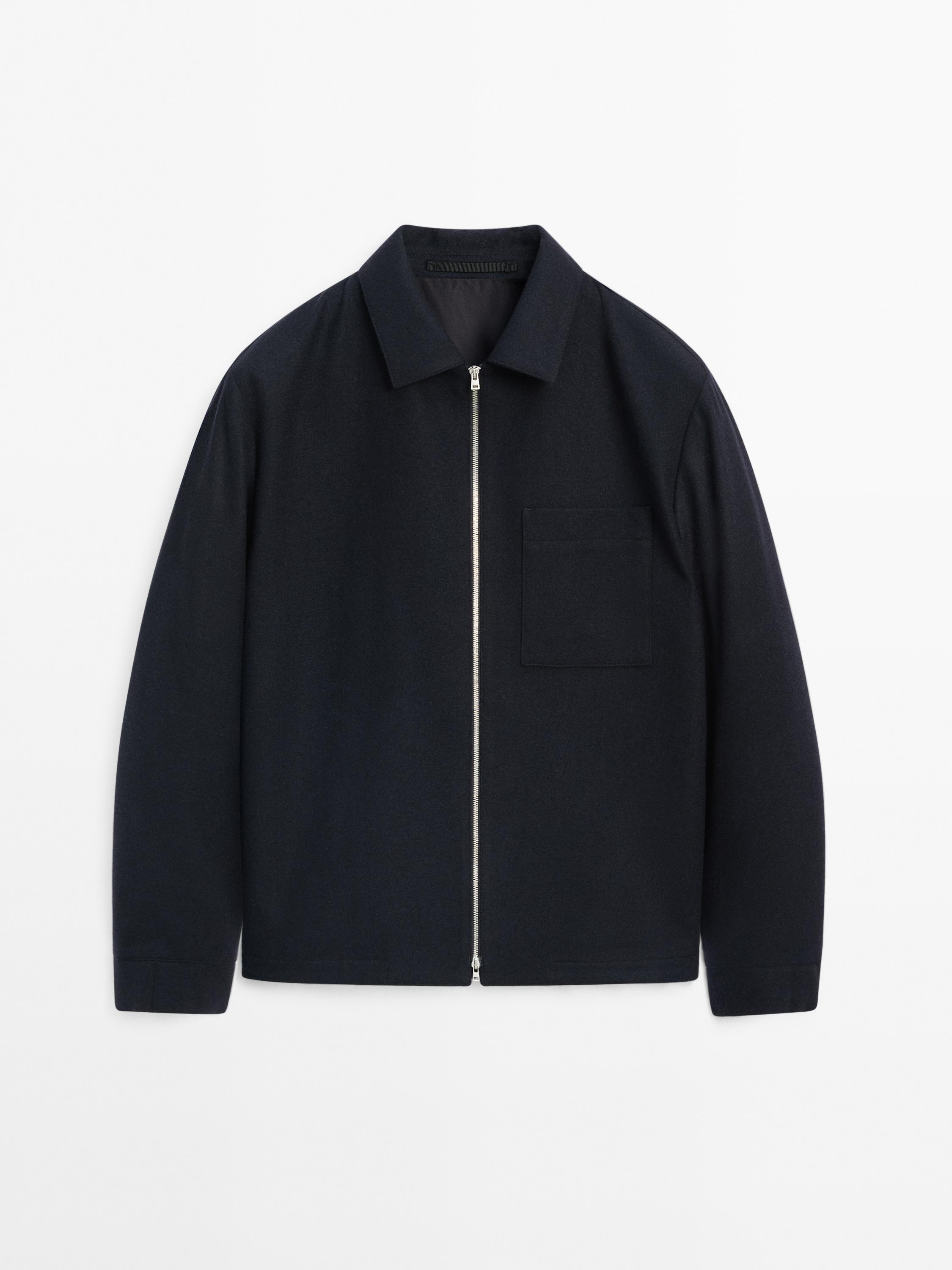 Wool-blend zip-up jacket Massimo Dutti