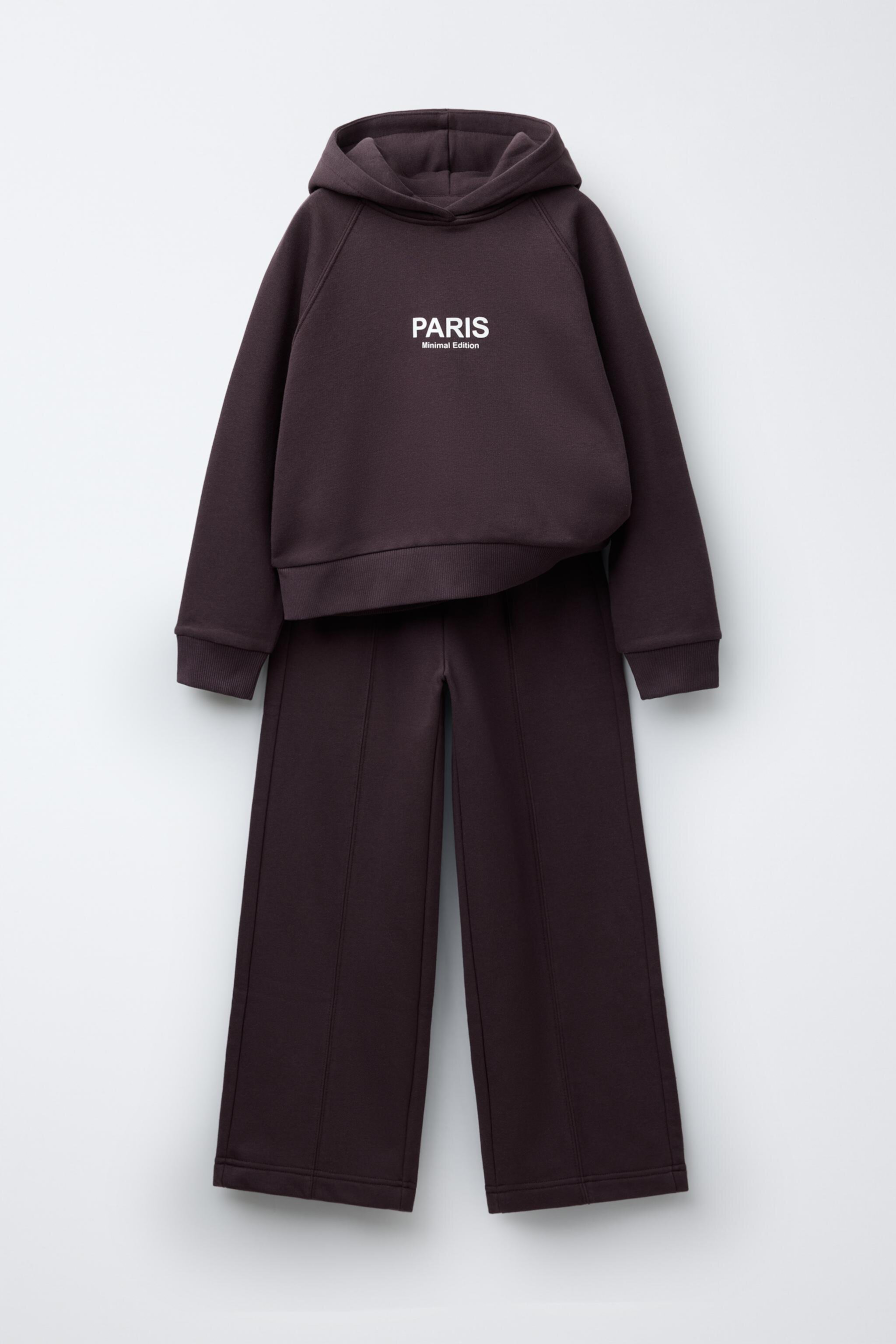 HOODIE SWEATSHIRT AND WIDE LEG PANTS MATCHING SET Zara