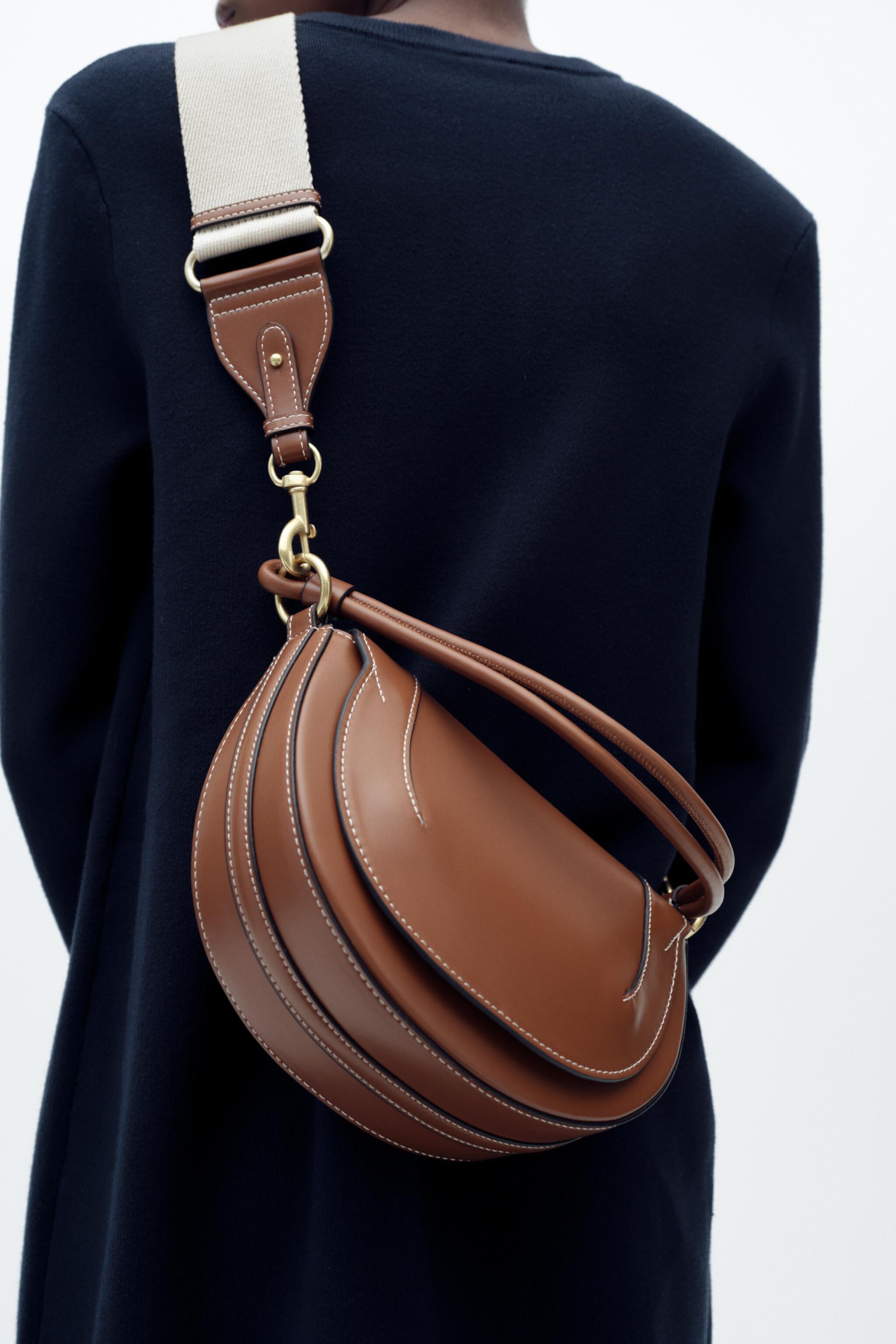 CONTRASTING TOPSTITCHING CROSSBODY BAG Zara