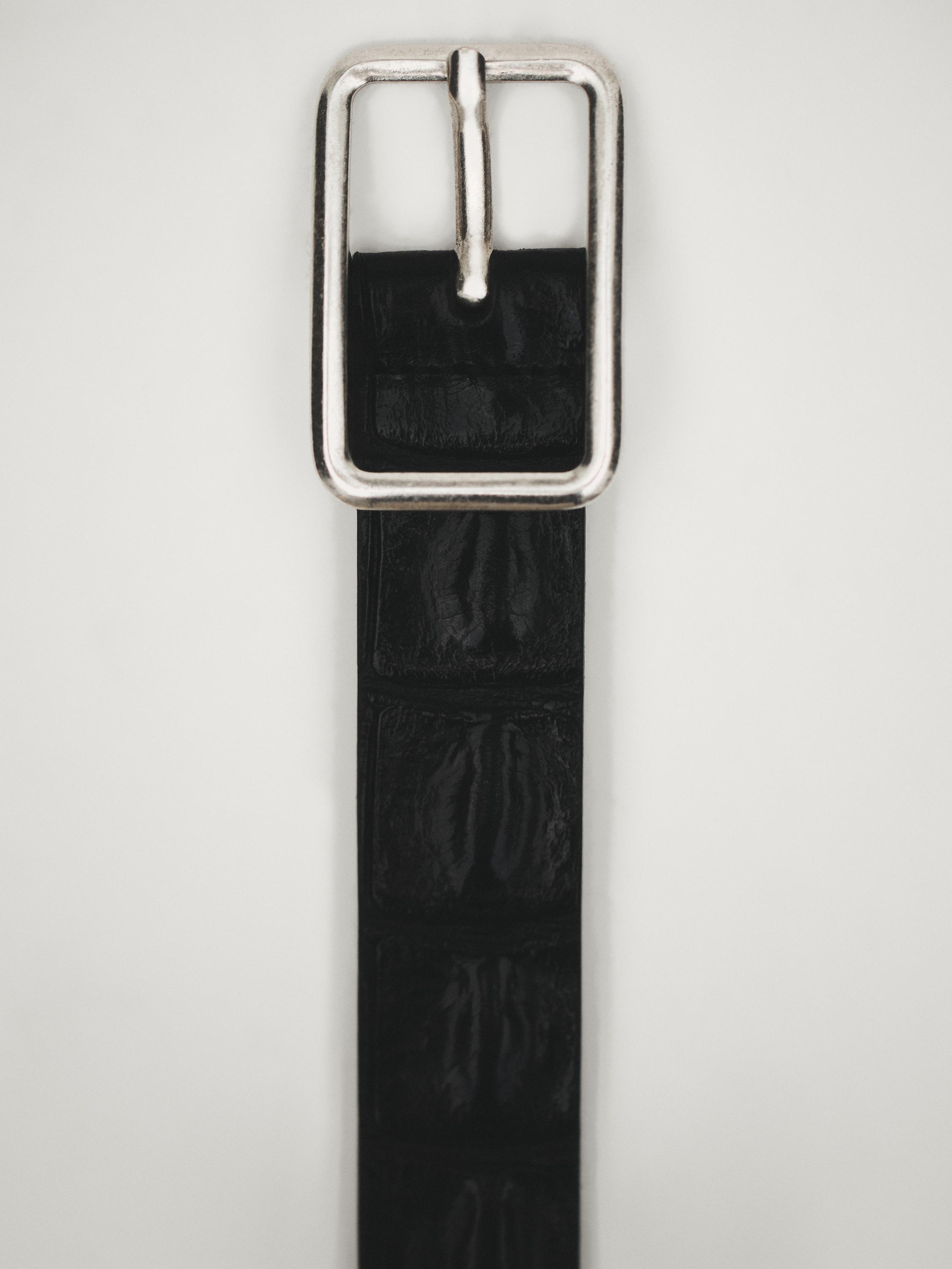 Textured leather belt Massimo Dutti