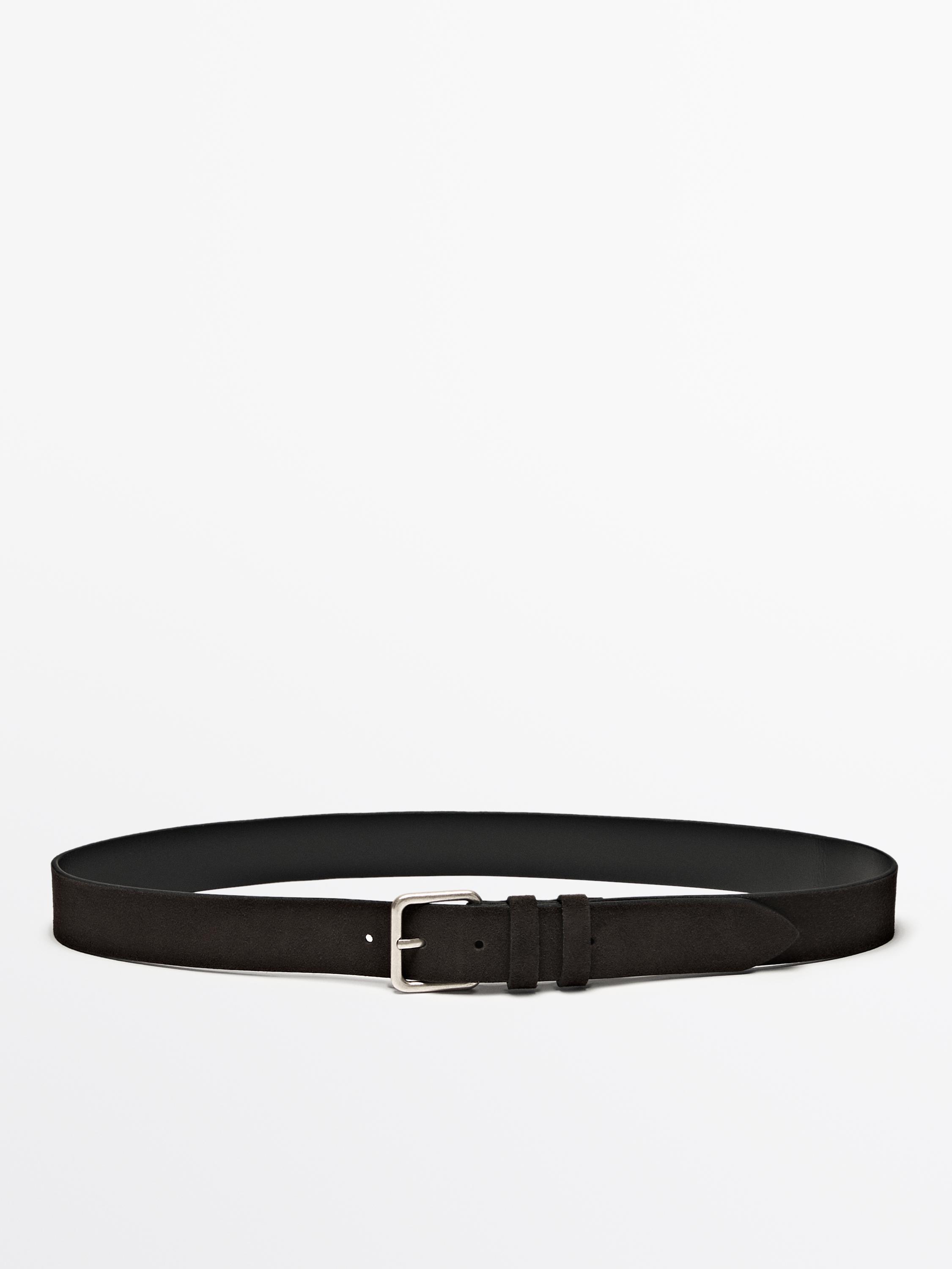 Split suede leather belt Massimo Dutti