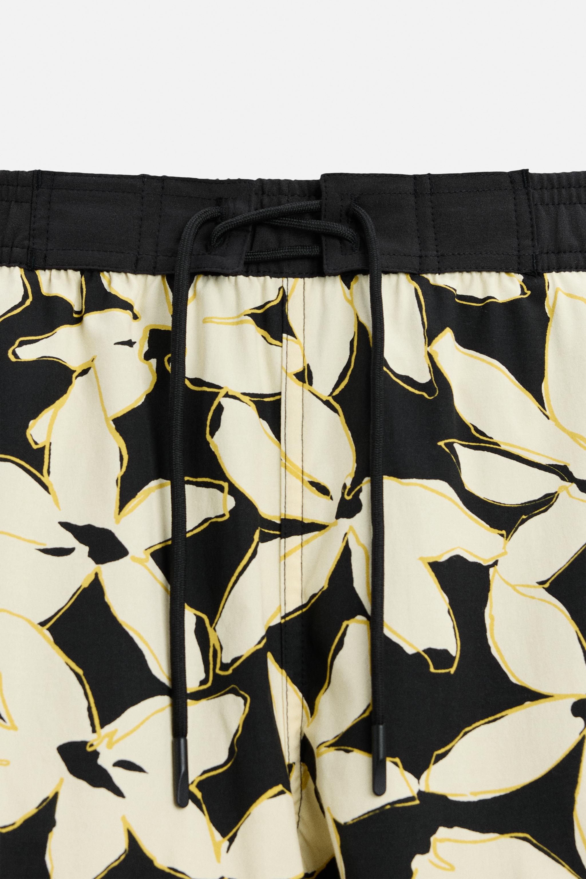 FLORAL PRINT LONG SWIMMING TRUNKS Zara