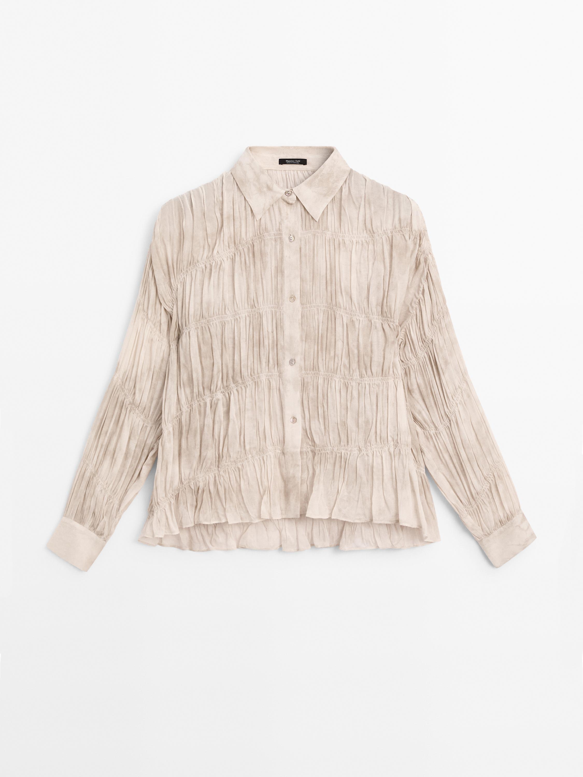 Flowing shirt with gathered details Massimo Dutti