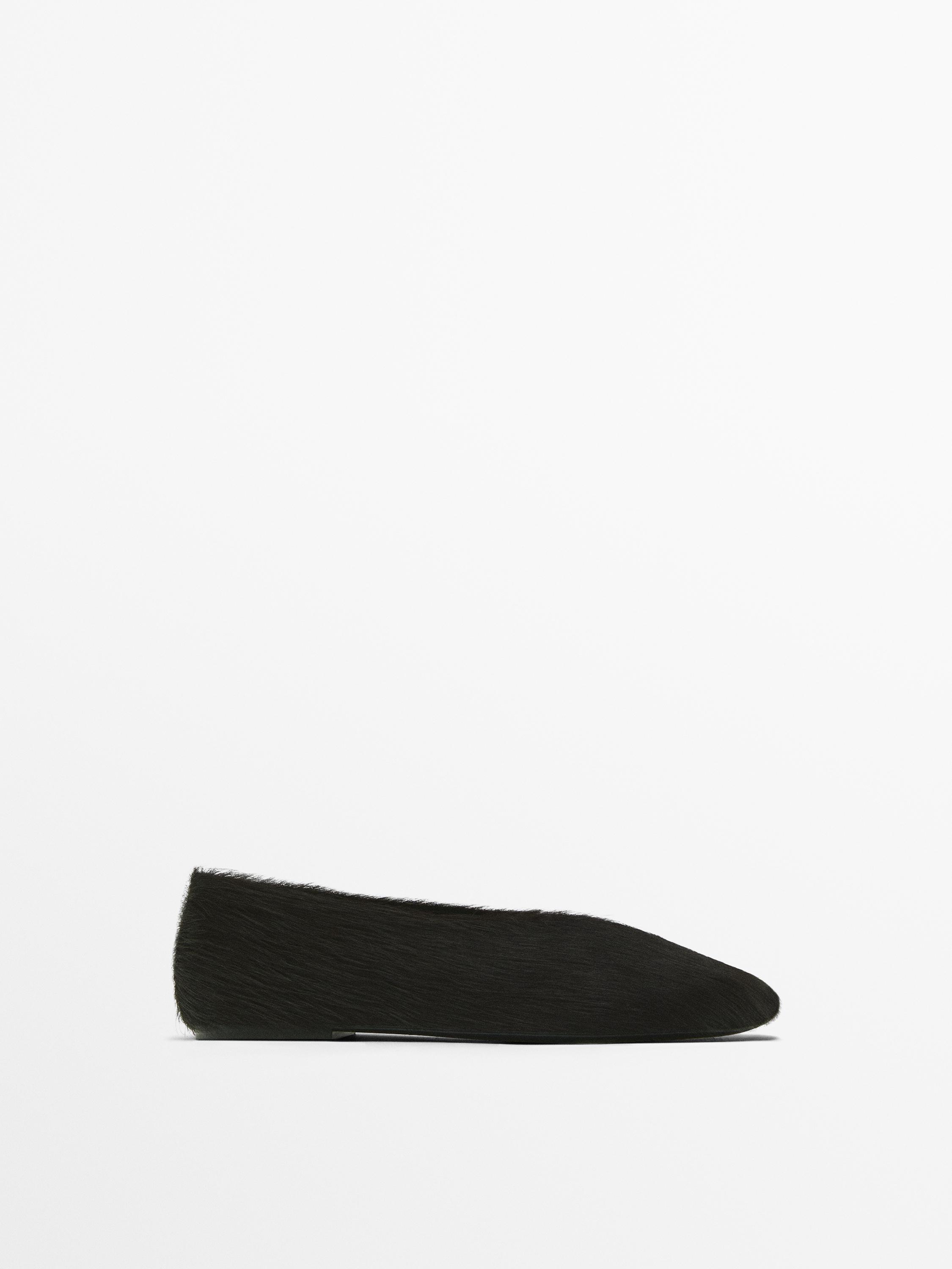 Furskin ballet flats Massimo Dutti