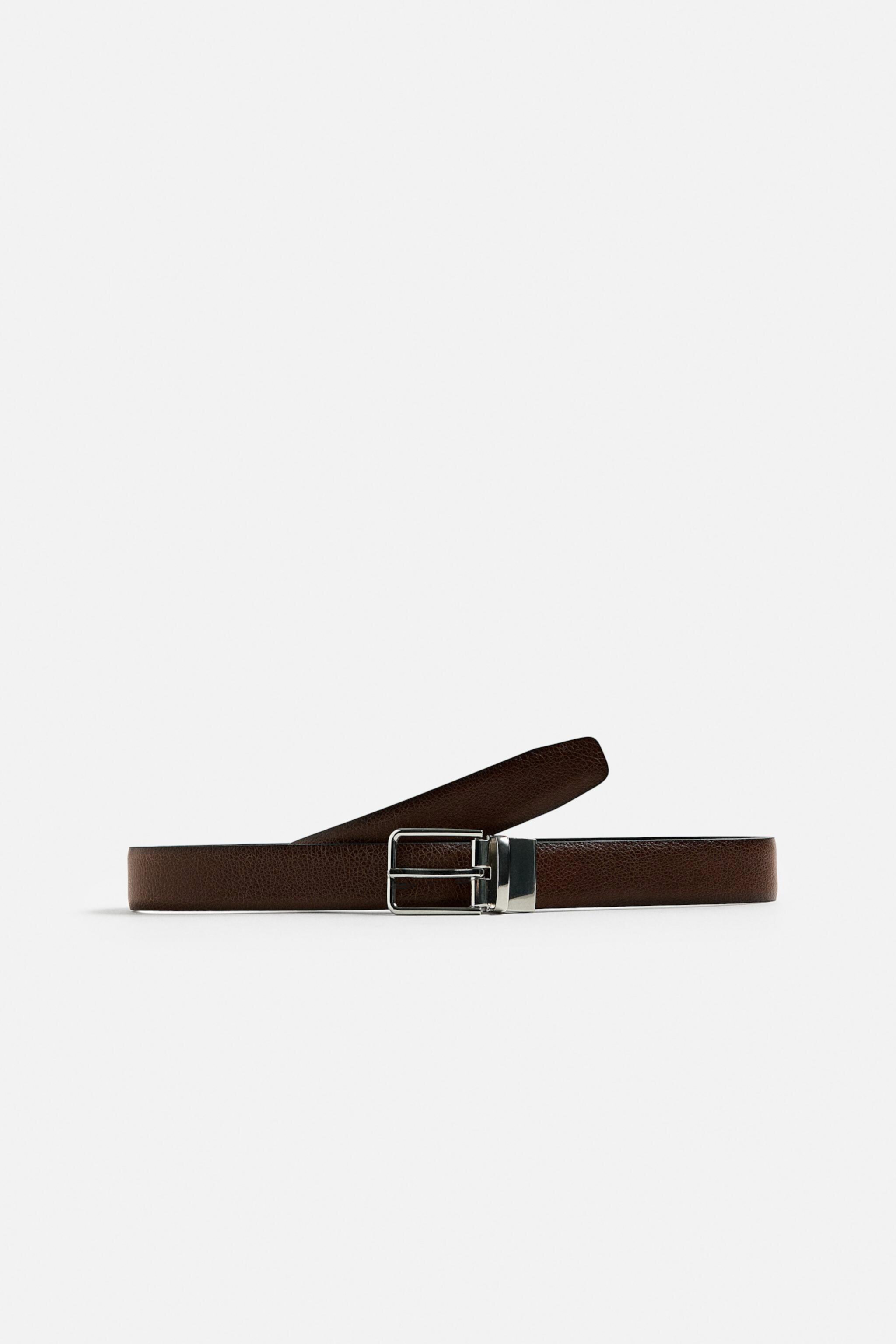 REVERSIBLE CONTRAST LEATHER BELT Zara