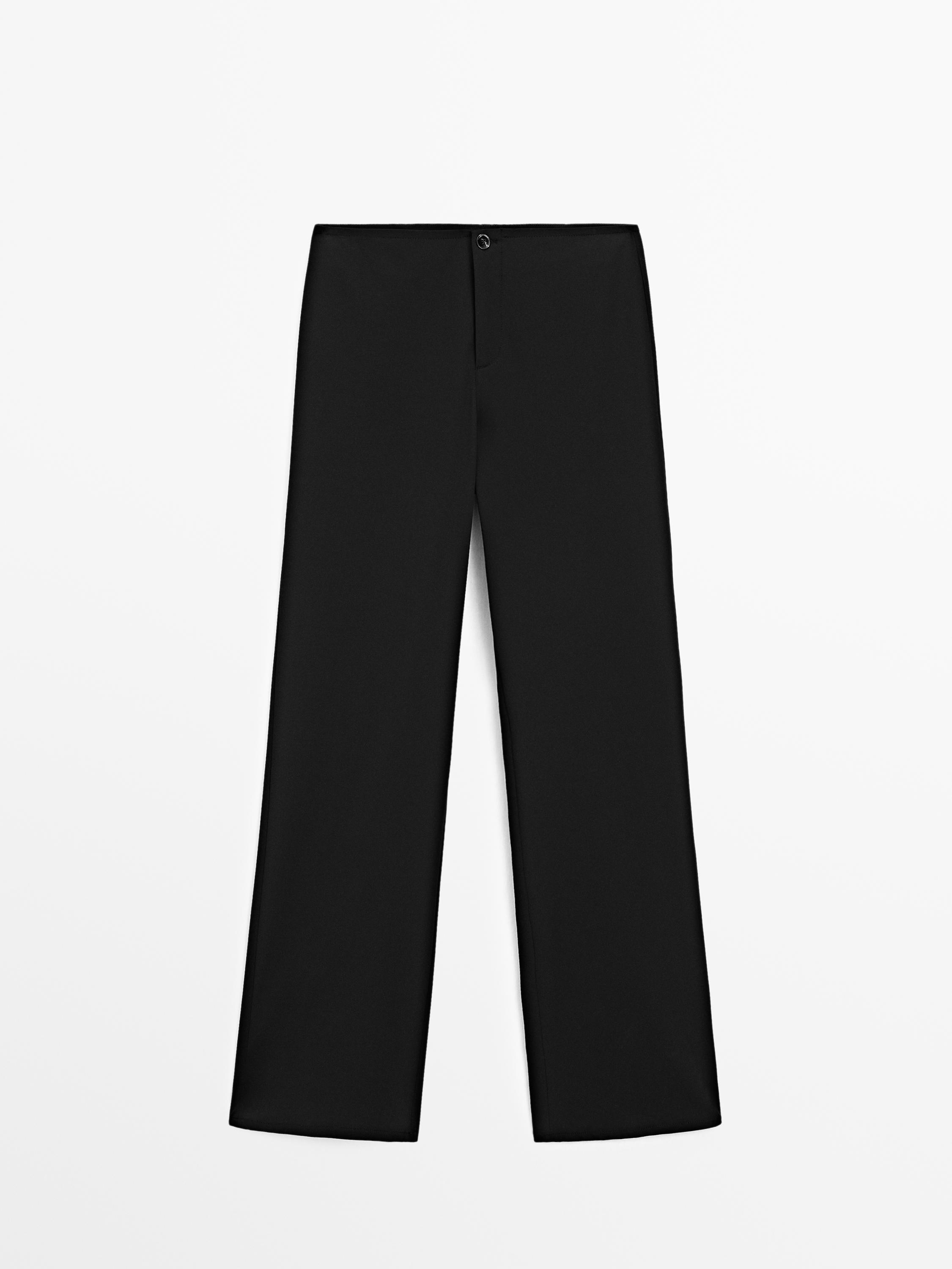 Straight-leg technical fabric trousers Massimo Dutti