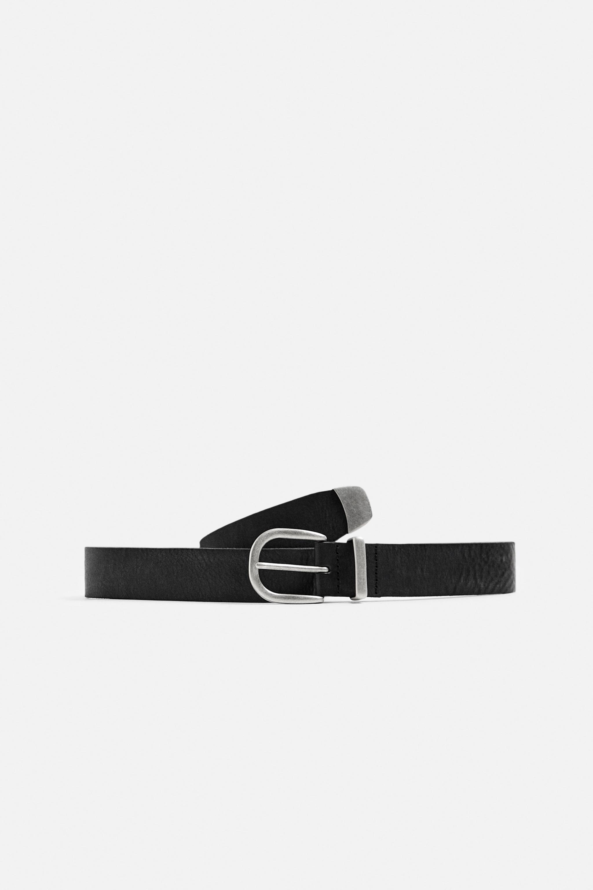 WASHED EFFECT LEATHER BELT Zara