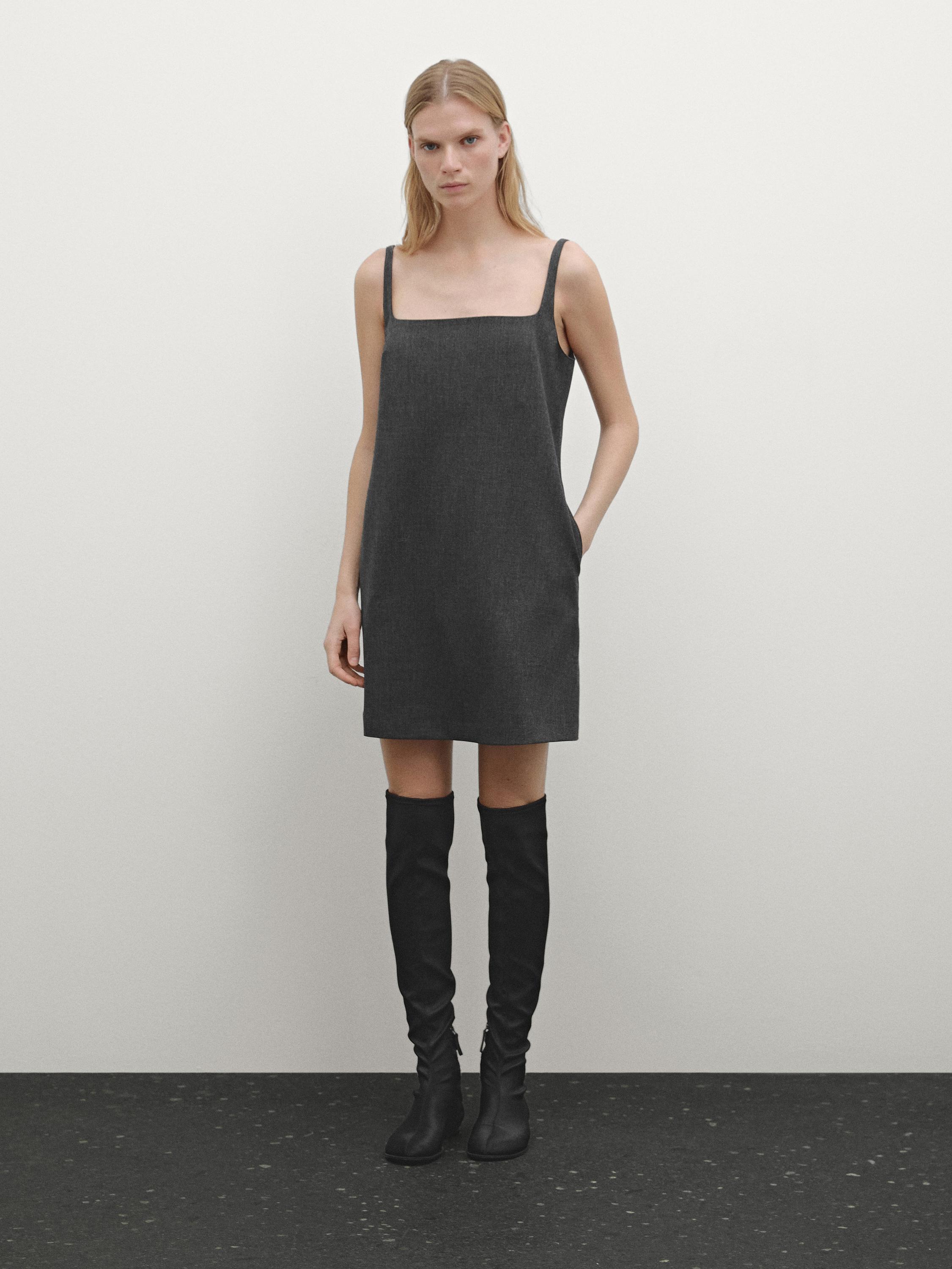 Strappy mini dress Massimo Dutti