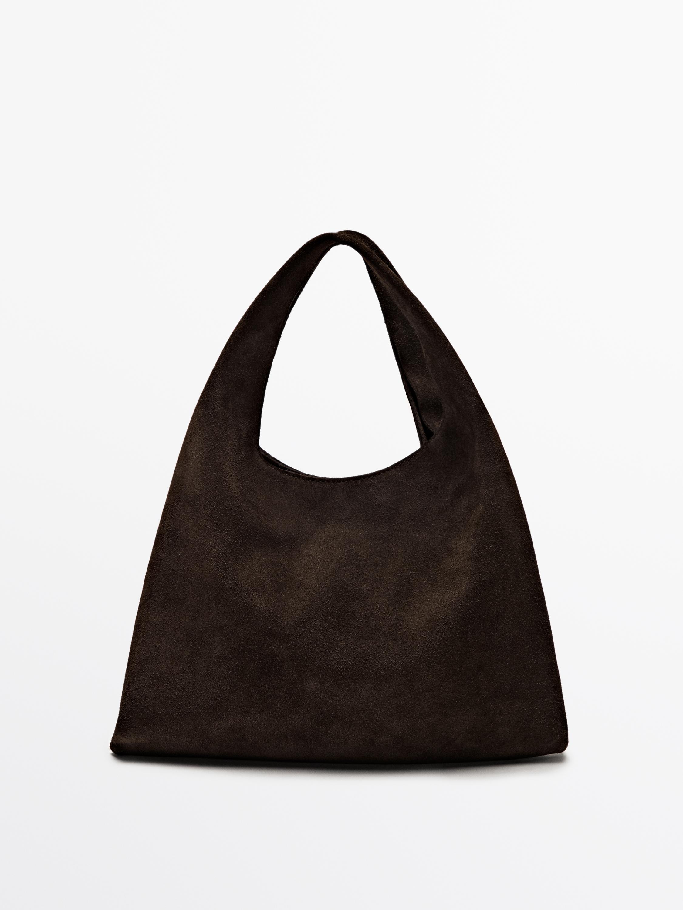 Split suede mini bag Massimo Dutti