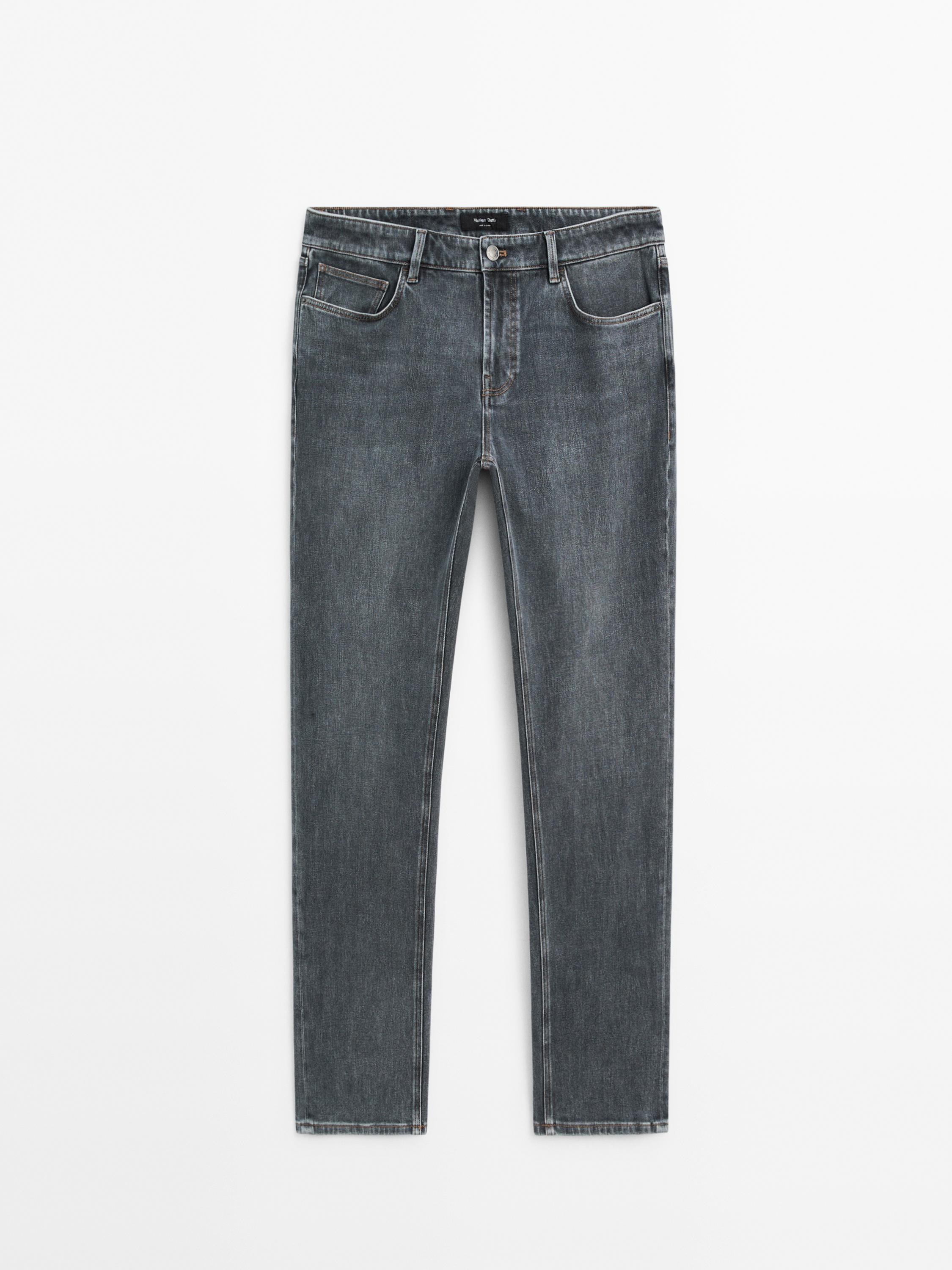 Tapered fit cotton blend jeans Massimo Dutti